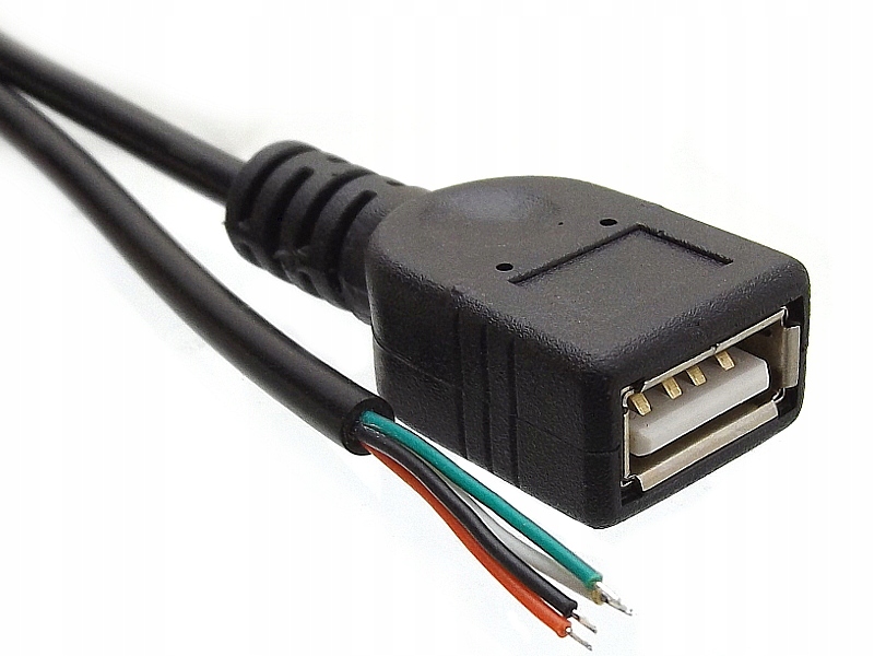 Gniazdo USB A z kablem przewodem 25cm