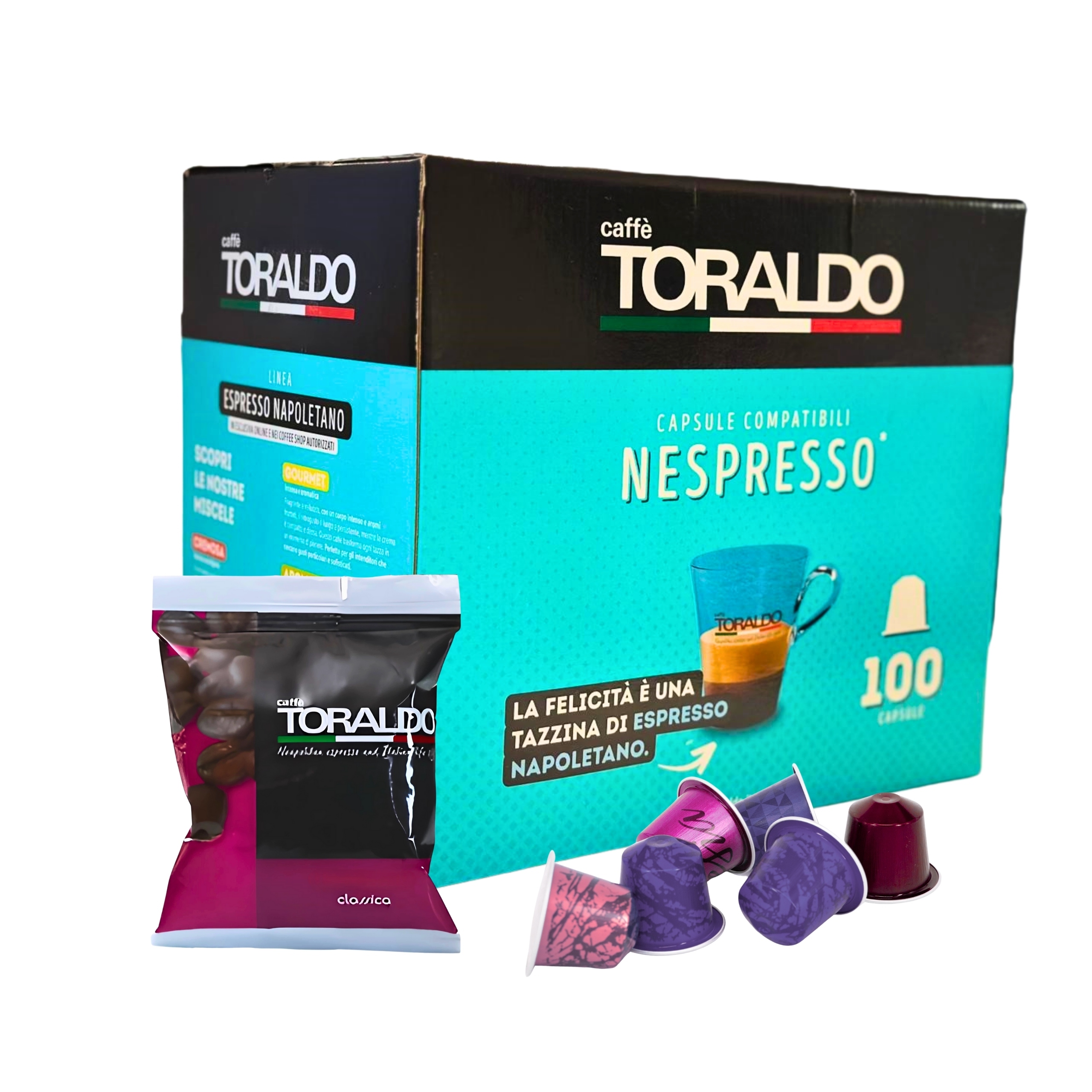 Kapsle do Nespresso 100 kusů 100 kávových kapslí značky Toraldo Classico