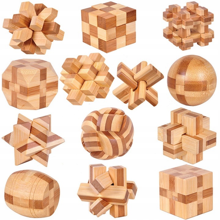 

13szt 3D Puzzle Drewniane Łamigłówki Gry logiczna