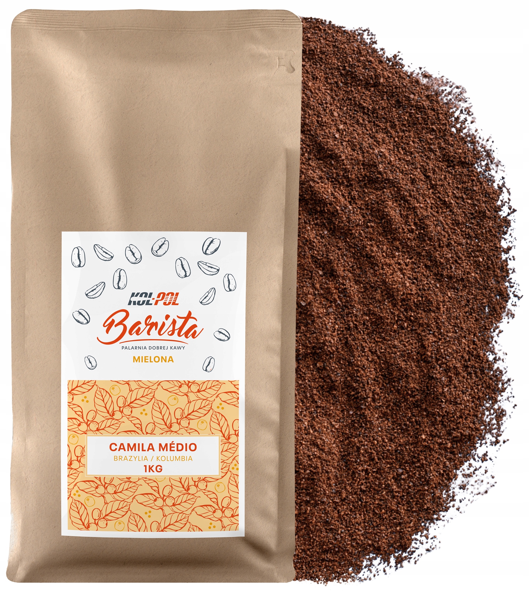 Levně Mletá Káva 1kg Káva 100% Arabica Čerstvě pražená Camila Medio x Kol-Pol