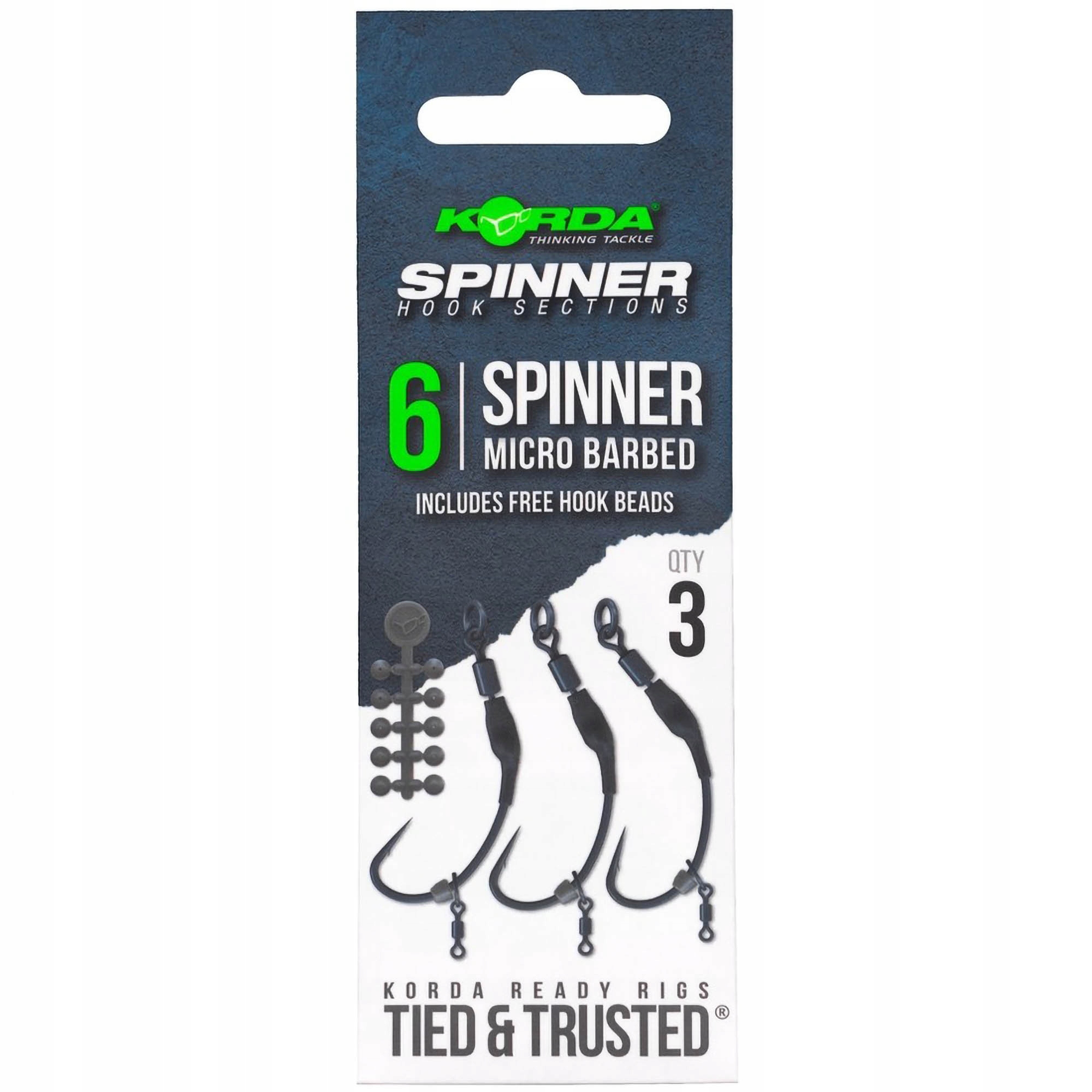 Przypony Korda Spinner Hook Sections Spinner Barbless 6