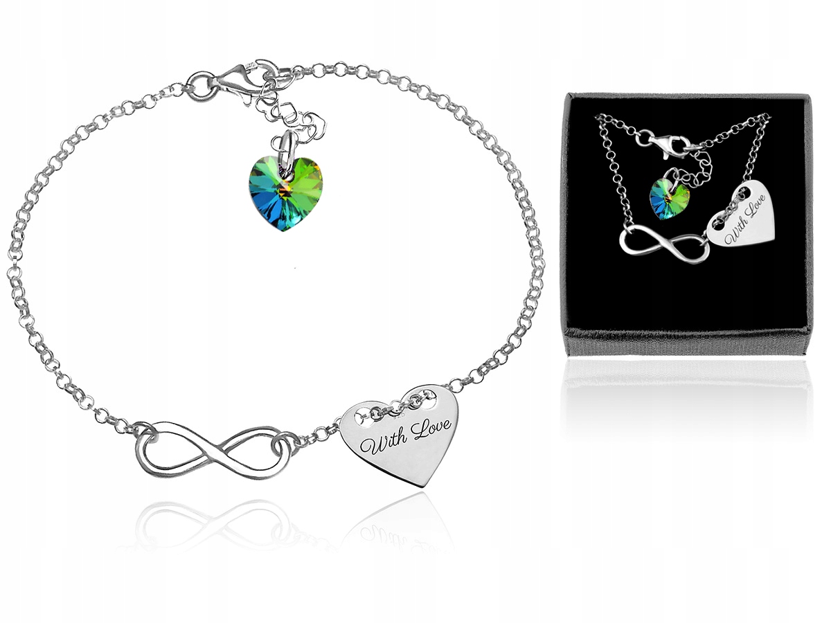 

Bransoletka Serce Infinity Z Kr. Swarovski Grawer