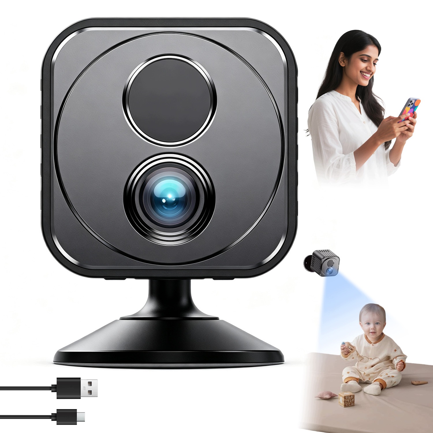 Špionážní Mini Wifi Kamera 1080P Hd Detekce Viditelnosti V Noci