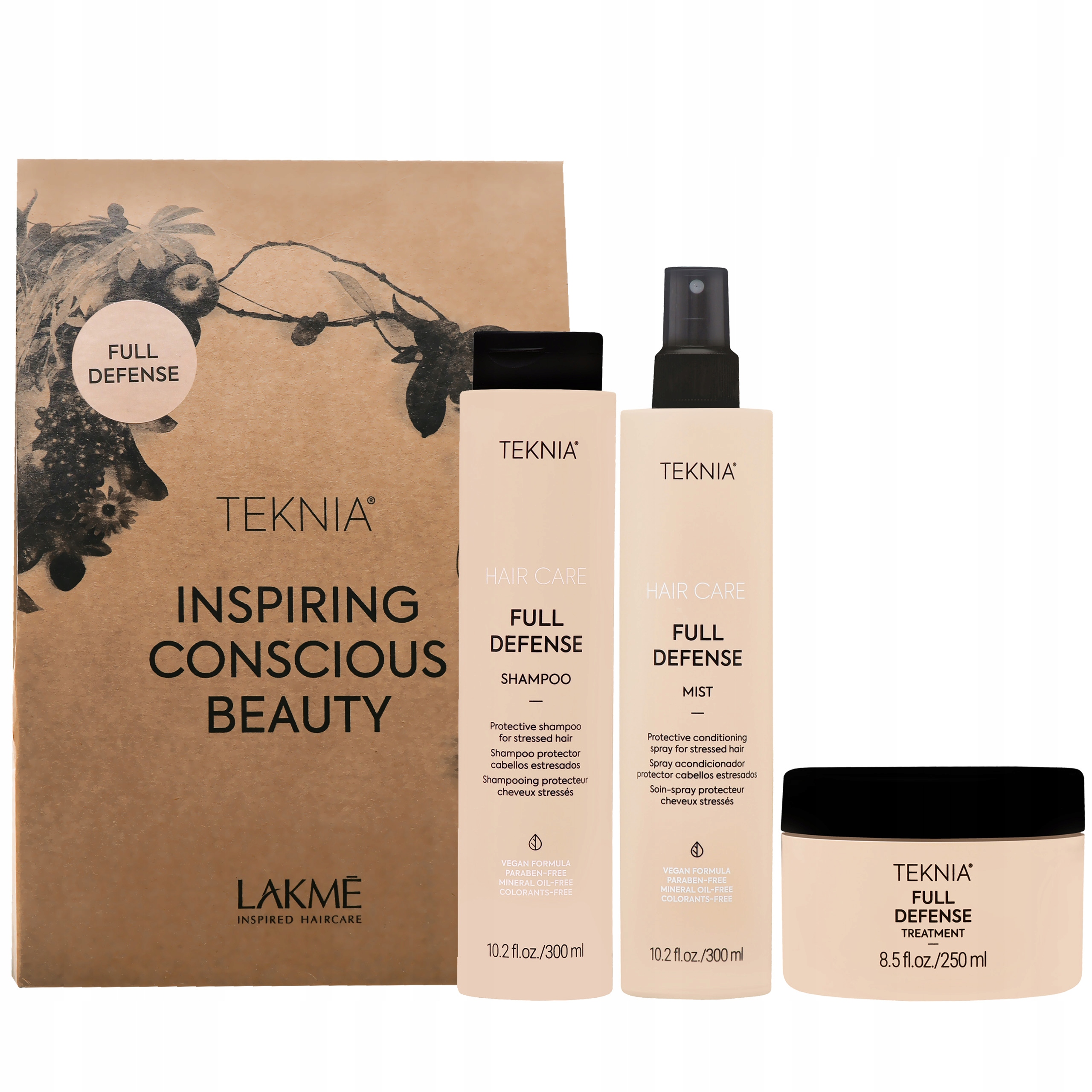 Set Lakme Teknia Full Defense intenzivní obnova vlasů 2x300+250 ml