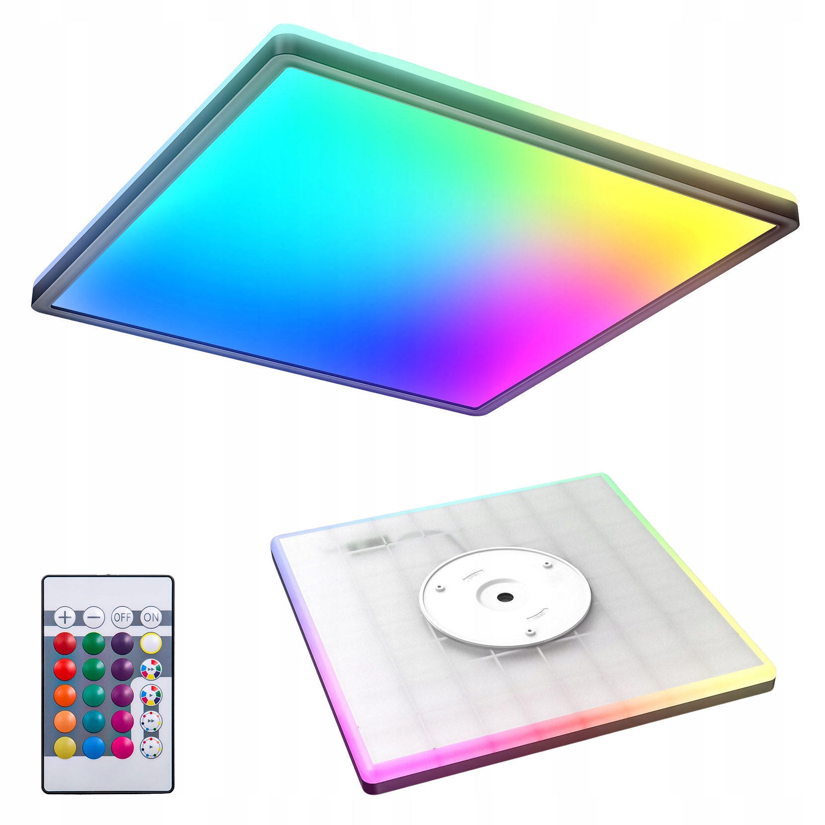 Stropní Svítidlo s Led dálkovým ovládáním Rgbw 22W 2700lm 4000K 42 cm černý, stmívatelný