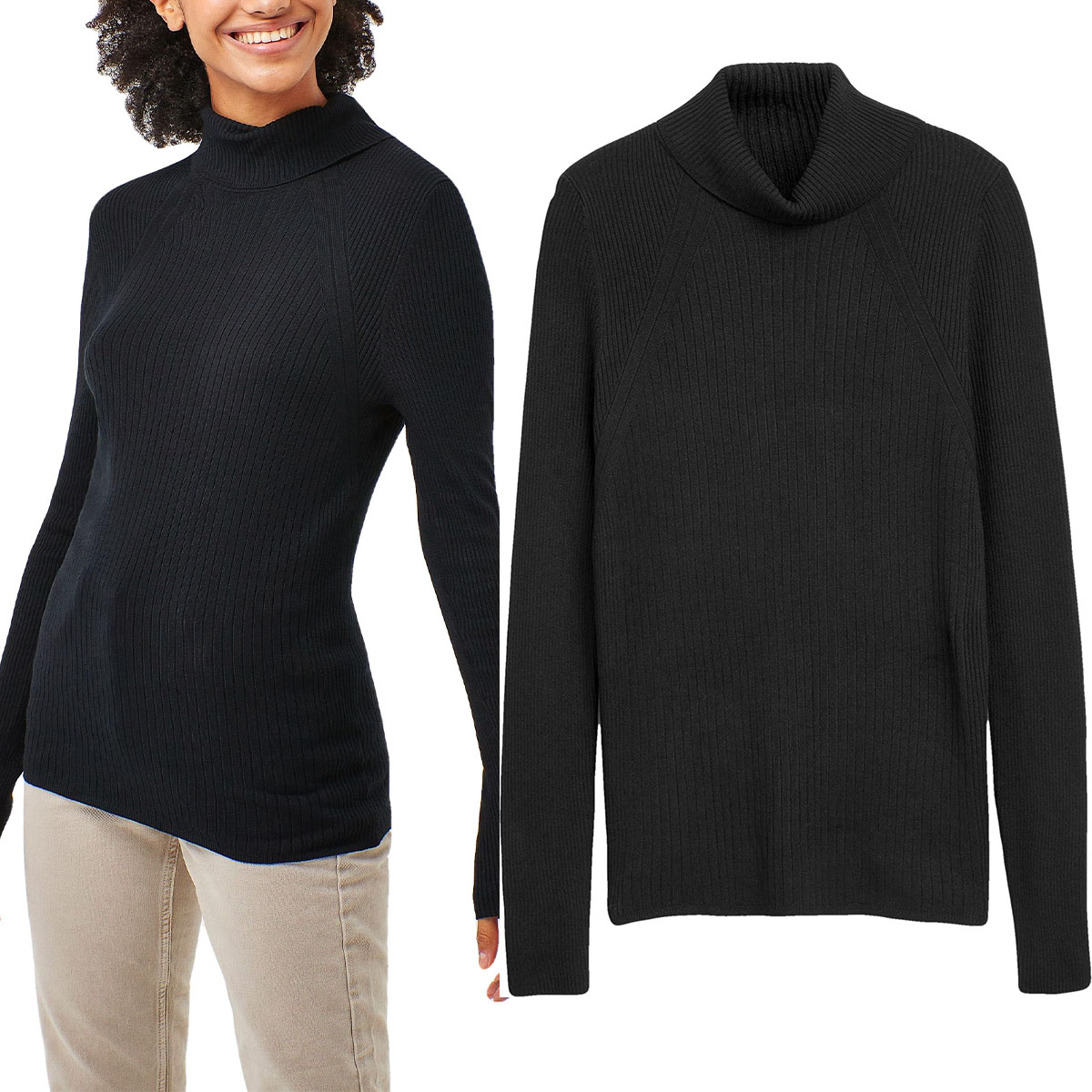 

Next Czarny Sweter Golf Wiskoza Ecovero L 40