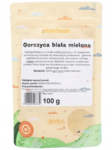 7 x Hořčice bílá mletá 100 g Planteon – koření na hořčici
