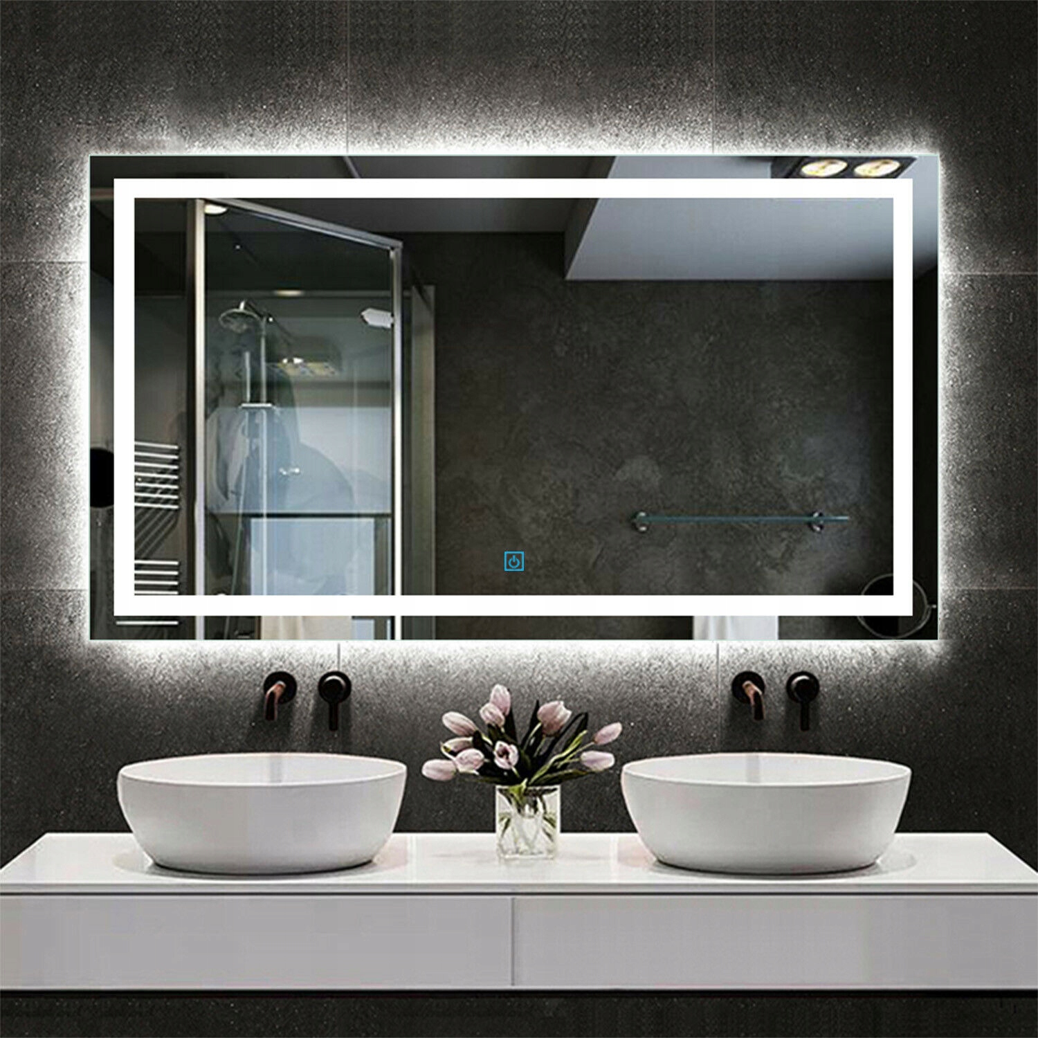 LUSTRO PODŚWIETLANE LED PROSTOKĄTNE 80X60CM HIT! EAN (GTIN) 5905487302430