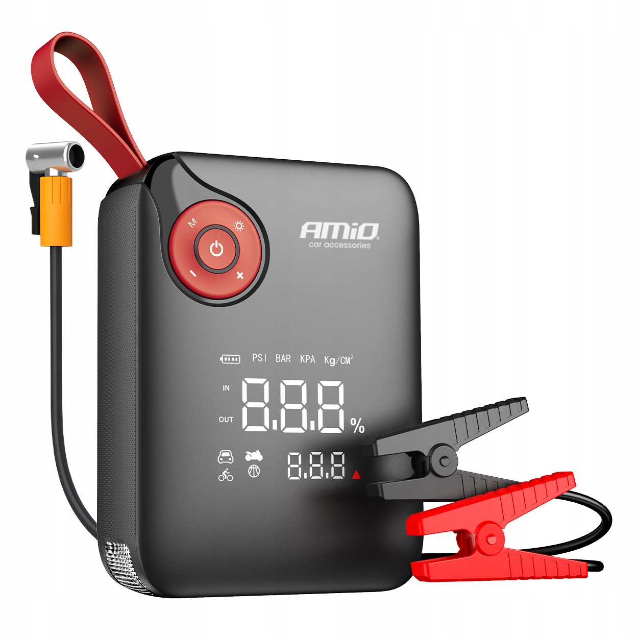 Spúšťacie zariadenie 4v1 booster powerbank Led kompresor 12V 7,2Ah 600A