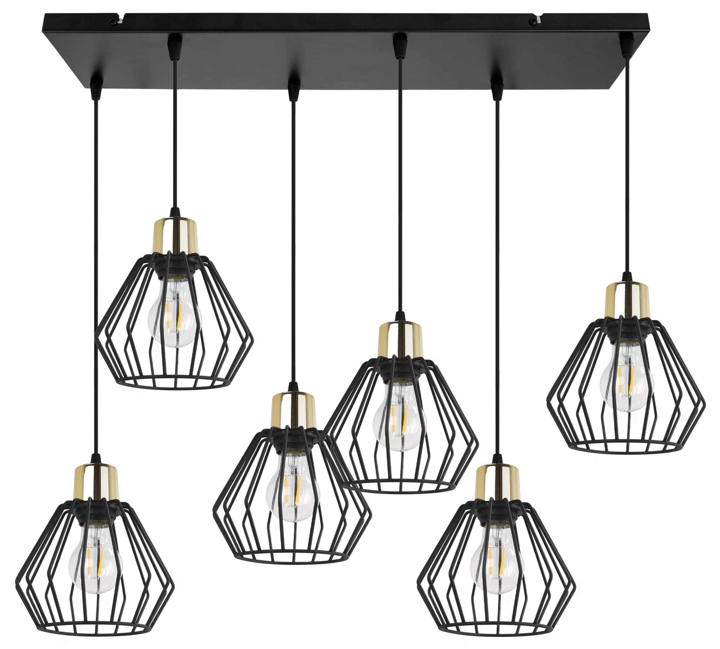 Závěsné Stropní Svítidlo Lustr Lišta Černá Loft Zlatá Nad Stůl Ostrov