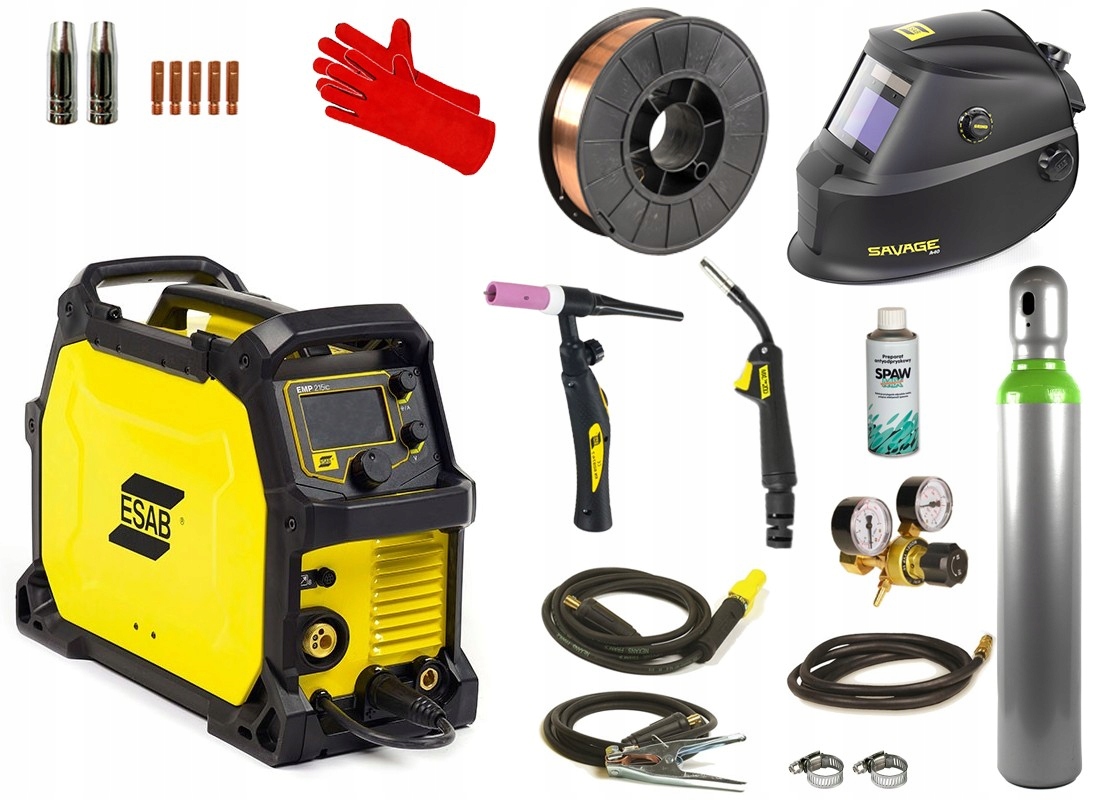 

Spawarka Migomat Esab Rebel Emp 215ic 240A Zestaw