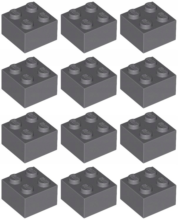 

Lego 3003 Klocek 2x2 szary ciem Nowy (15g) 12 szt.
