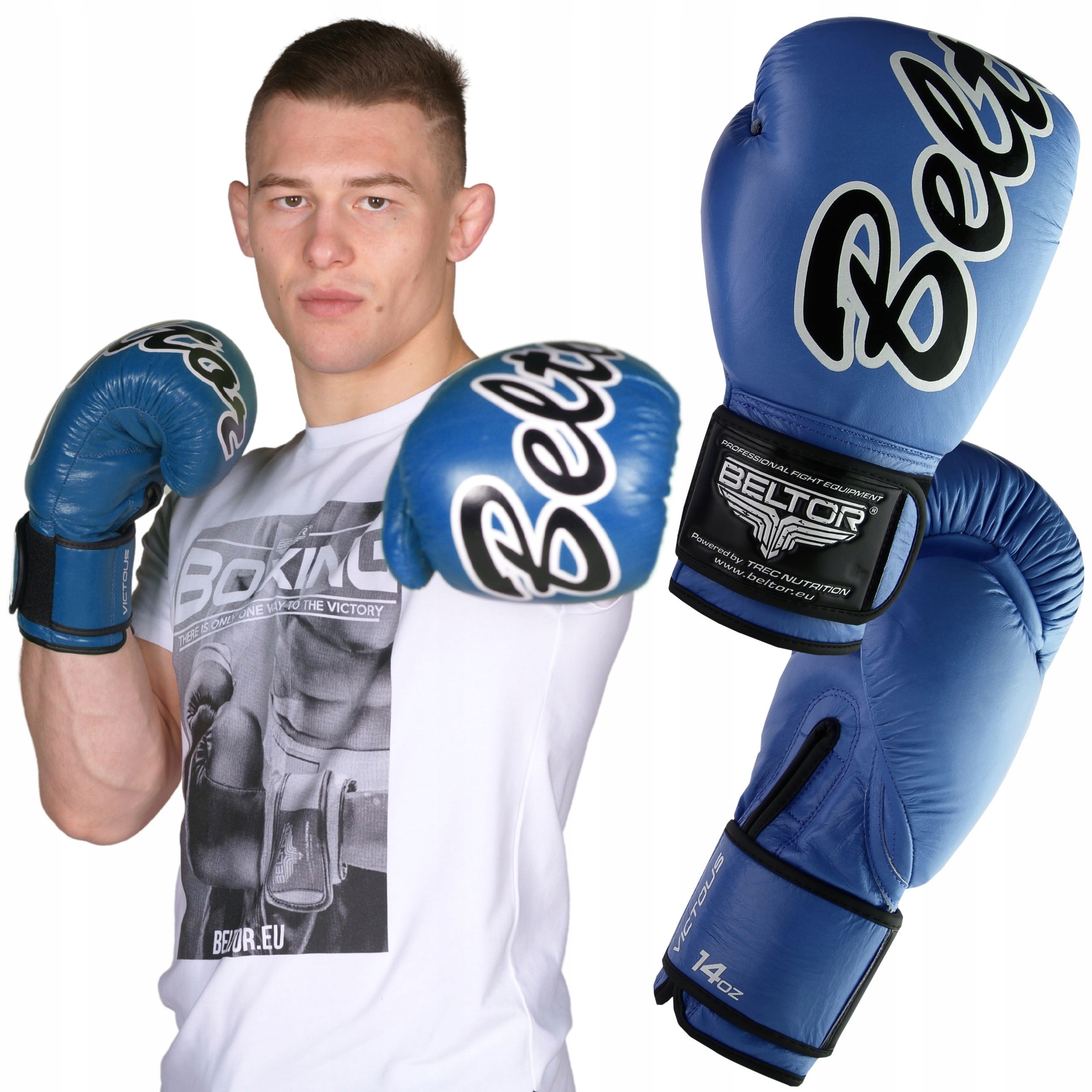 Beltor Rękawice Bokserskie Sparingowe Victous Niebieskie 16OZ Boks Boxer