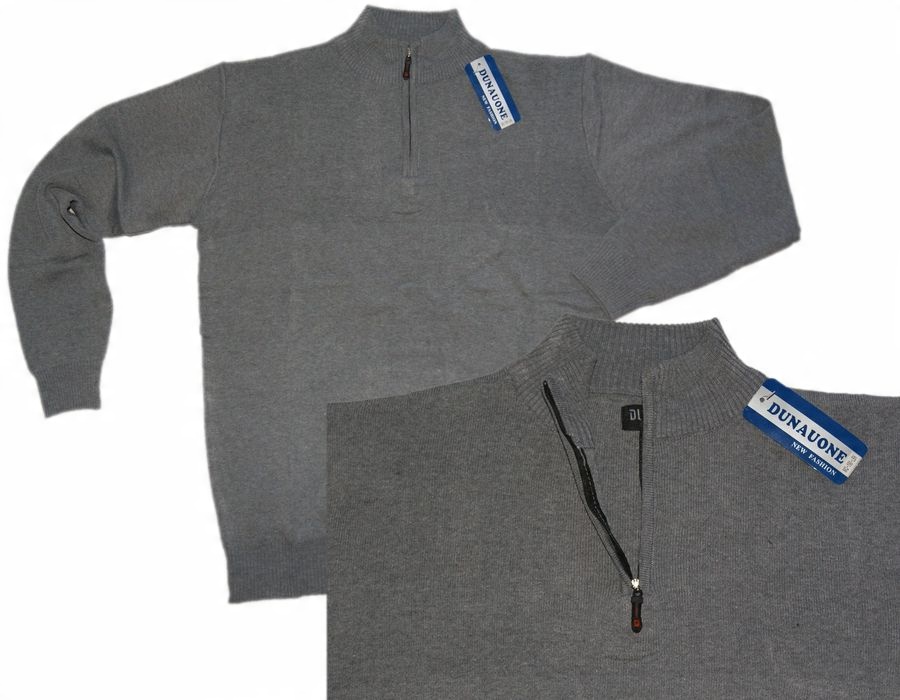 

Sweter Męski duży zamek 6XL szer.144-154 cm Szary