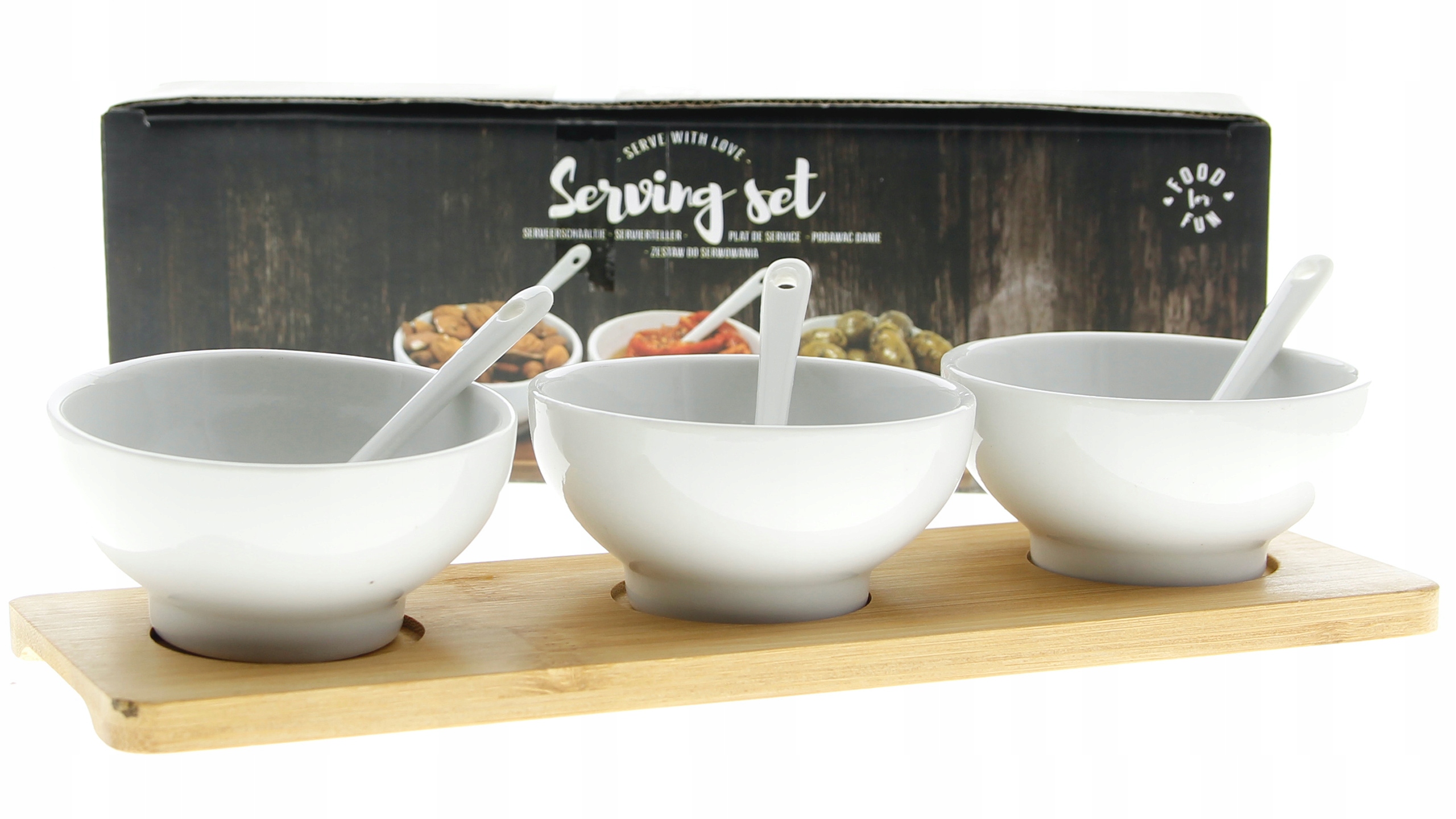 NA BAMBUSOWEJ TACY PORCELANOWE POJEMNIKI 3SZT Kod producenta 240990