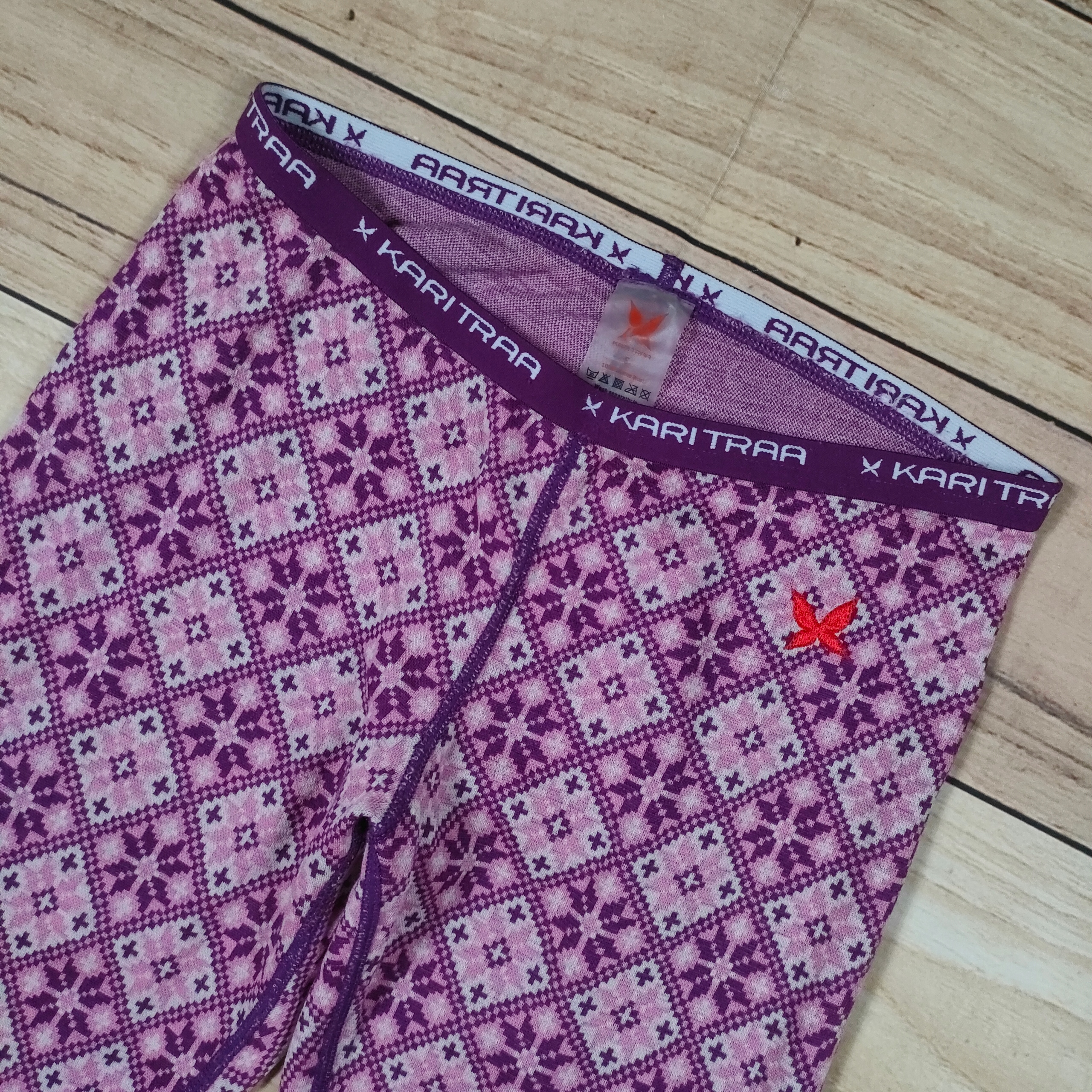 KARI TRAA Bielizna Termo 100 % Wełna Merino Wzór Logowana r. S Kolor wielokolorowy