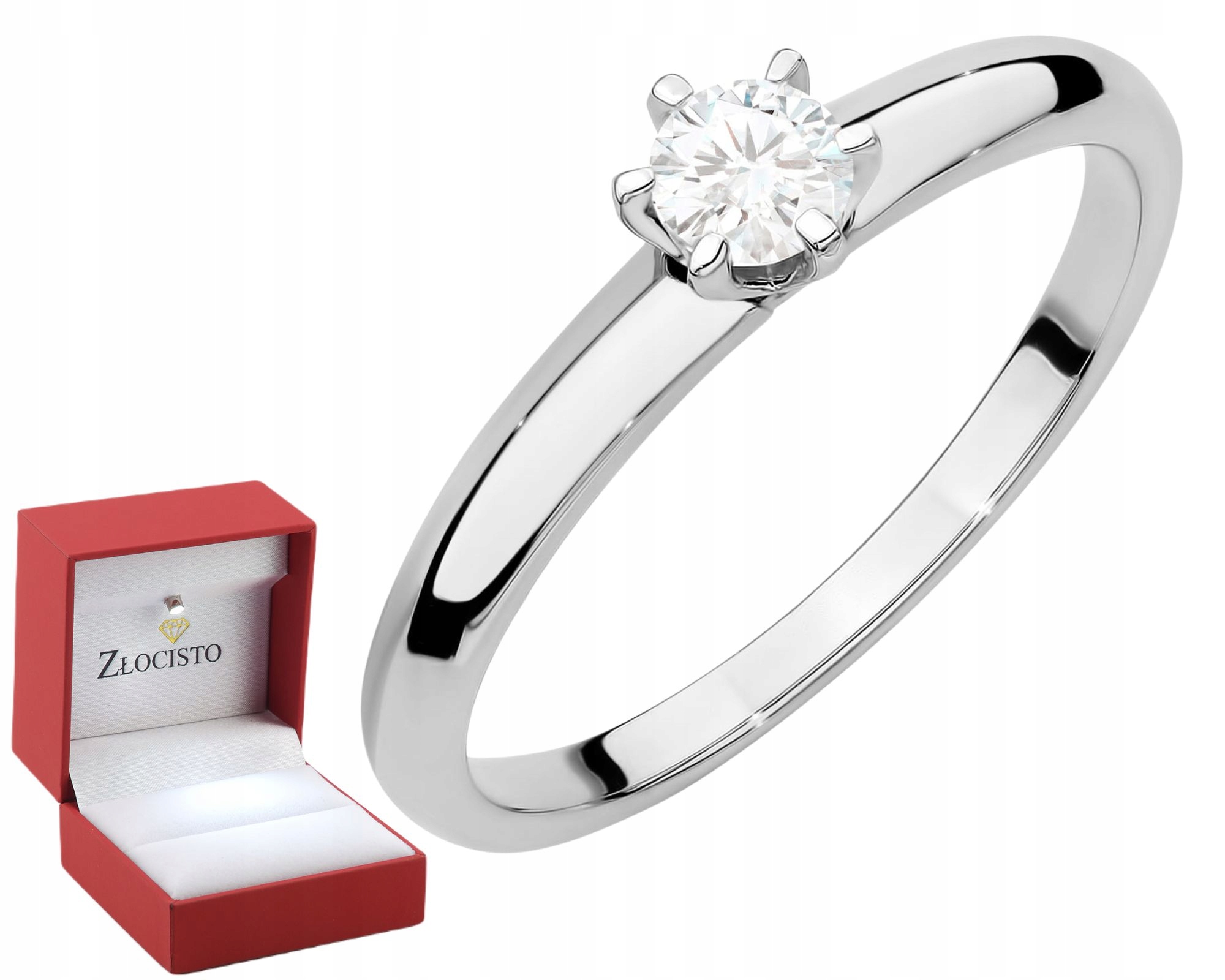 Bílé Zlato Prstýnek S Briliantem Klasické Zlato 585 Dárek Gravírování