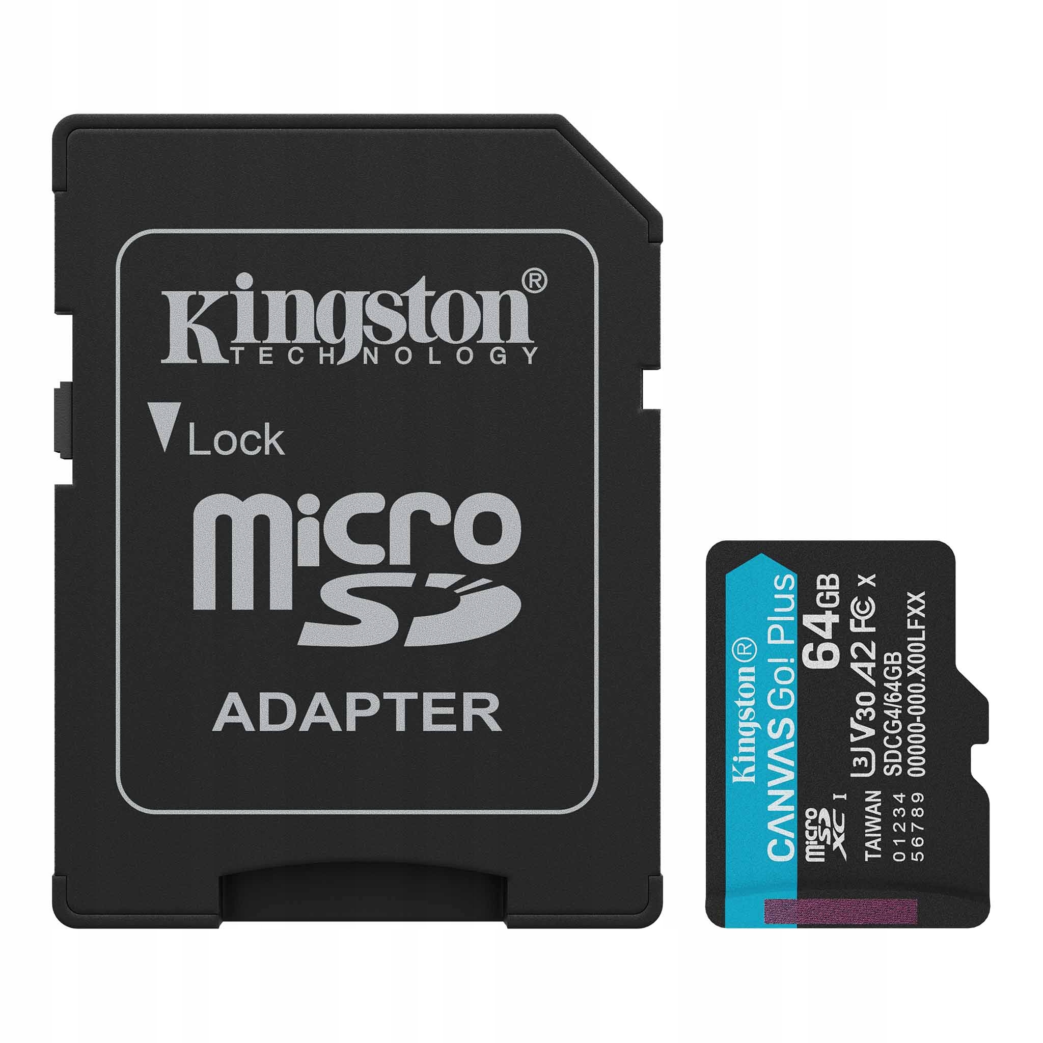 Karta Pamięci Kingston 64GB Microsdxc 200MB/s A2 U3 V30 Adapter