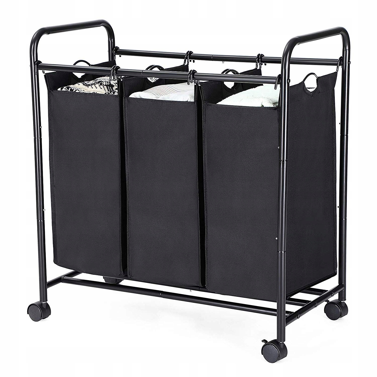 WÓZEK KOSZ NA PRANIE BIELIZNĘ 3 x TORBA SORTOWNIK