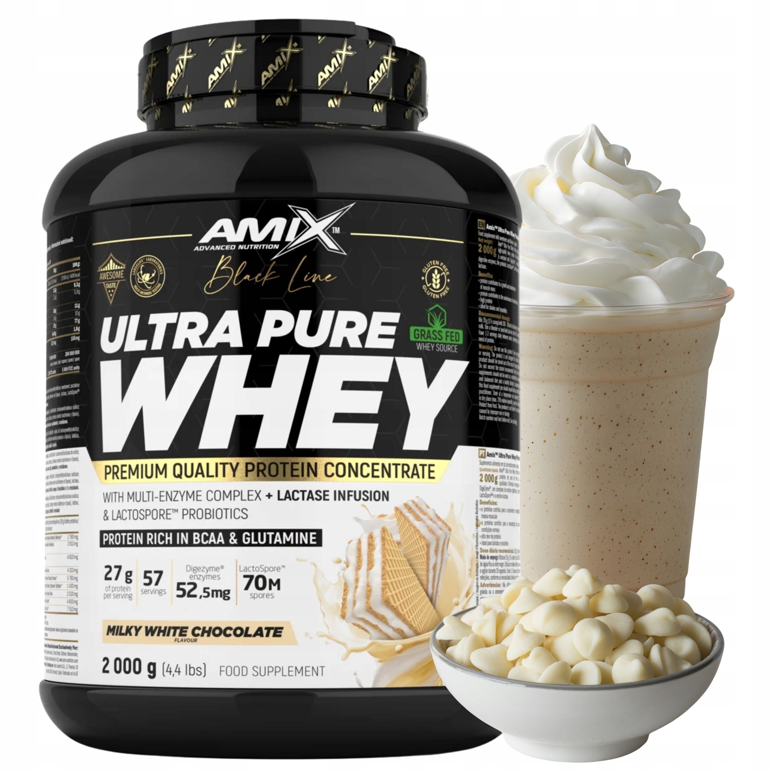 Protein Wpc Pure Whey Syrovátkový Koncentrát Příchuť Bílá Čokoláda 2000 g