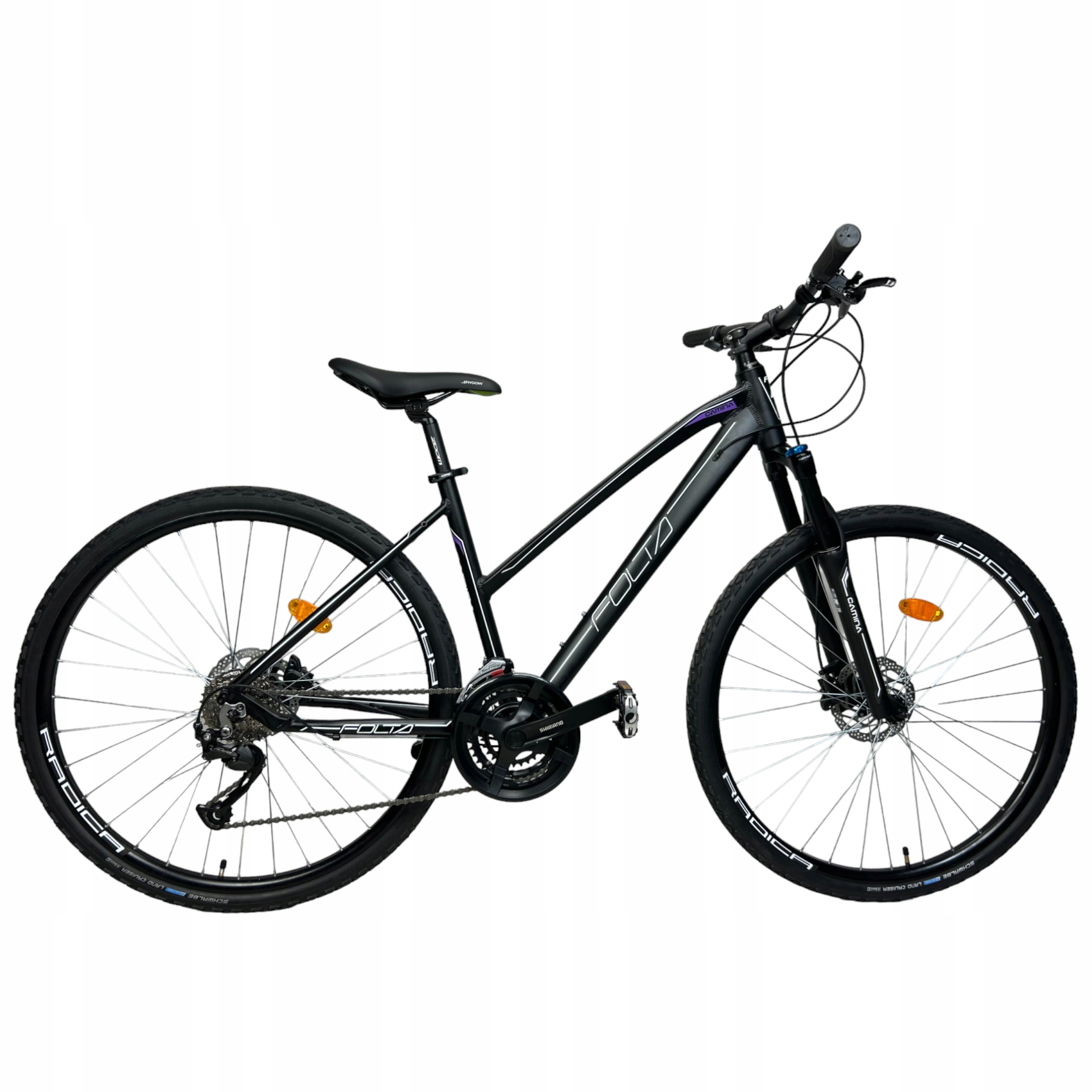 Rower Crossowy Górski Folta Camina 28'' Osprzęt Shimano Czarny Fiolet Hydr