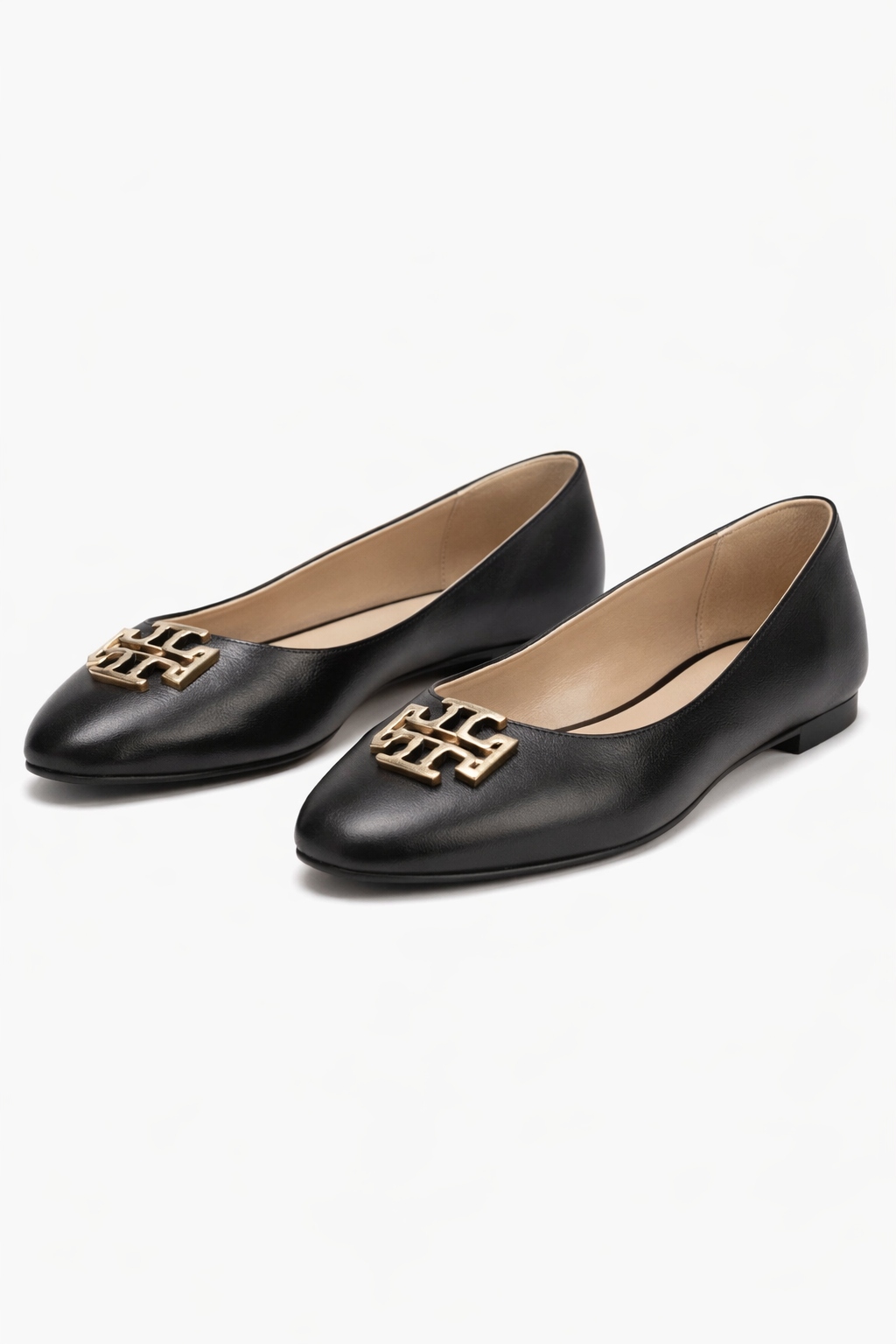 Boss Černé Kožené Baletní Boty S Kovovým Ozdobením 40 I3A