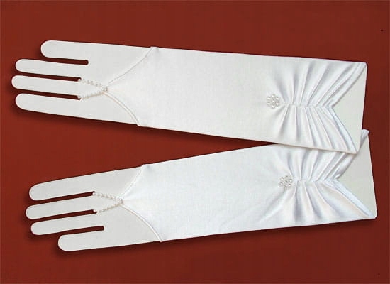 Długie Rękawiczki Komunijne bez Palców Z DŻETAMI Płeć dziewczynki