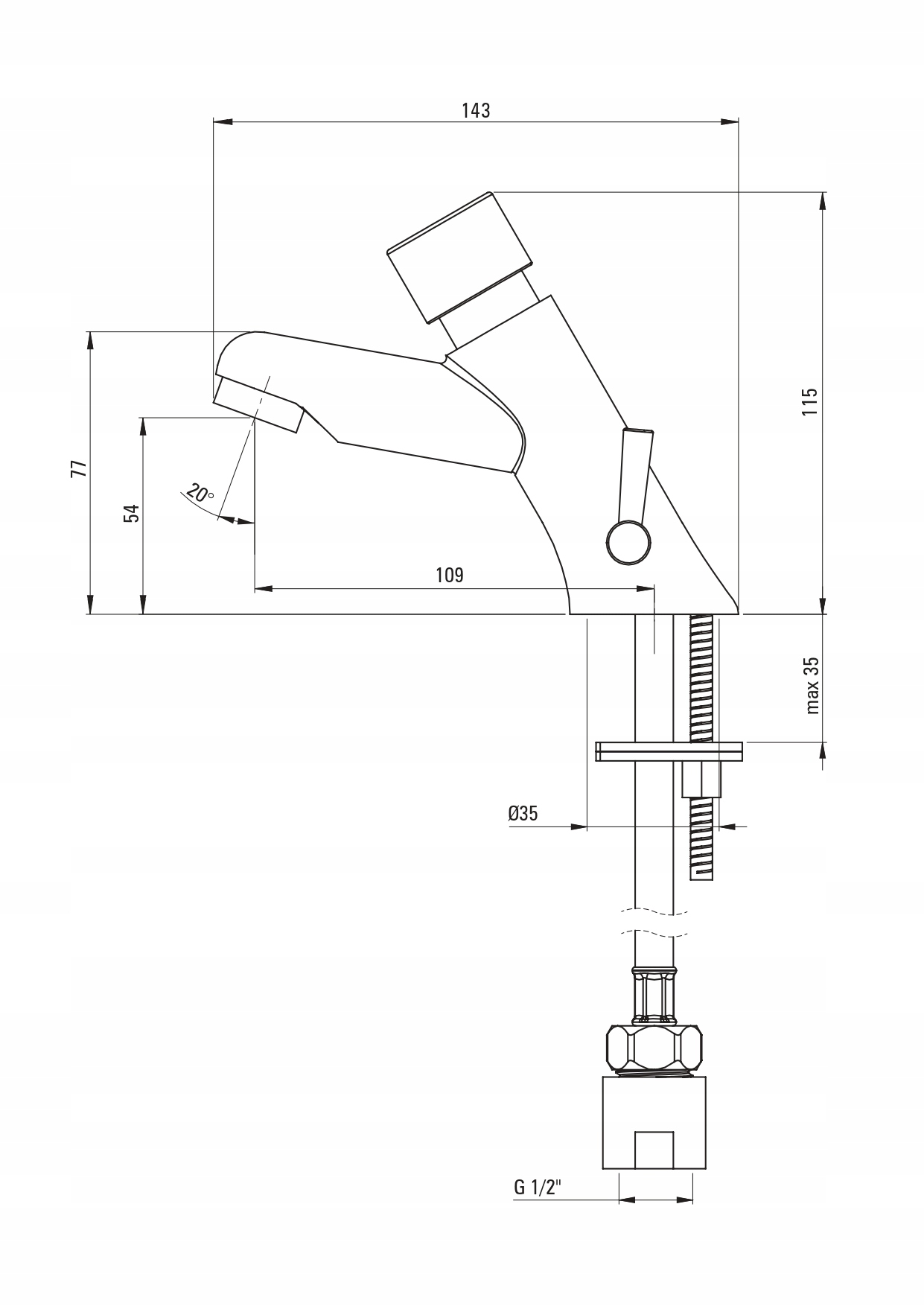 BATERIA UMYWALKOWA STOJĄCA CZASOWA CHROM DEANTE PRESS Marka Deante