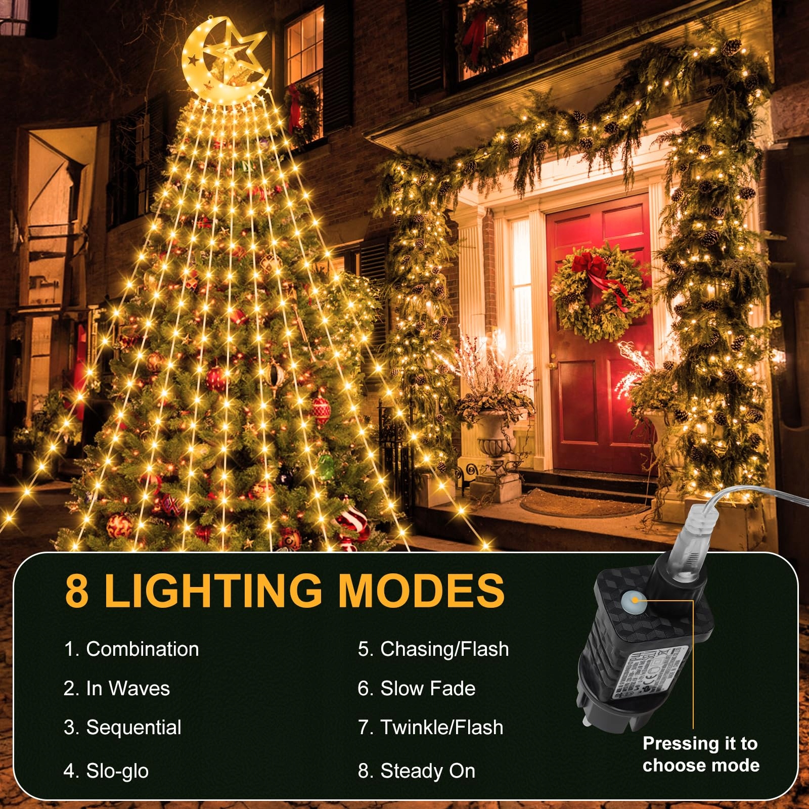 GYLEFY Lampki Choinkowe 480 LED IP65 Timer 8 Trybów — miniatura 15