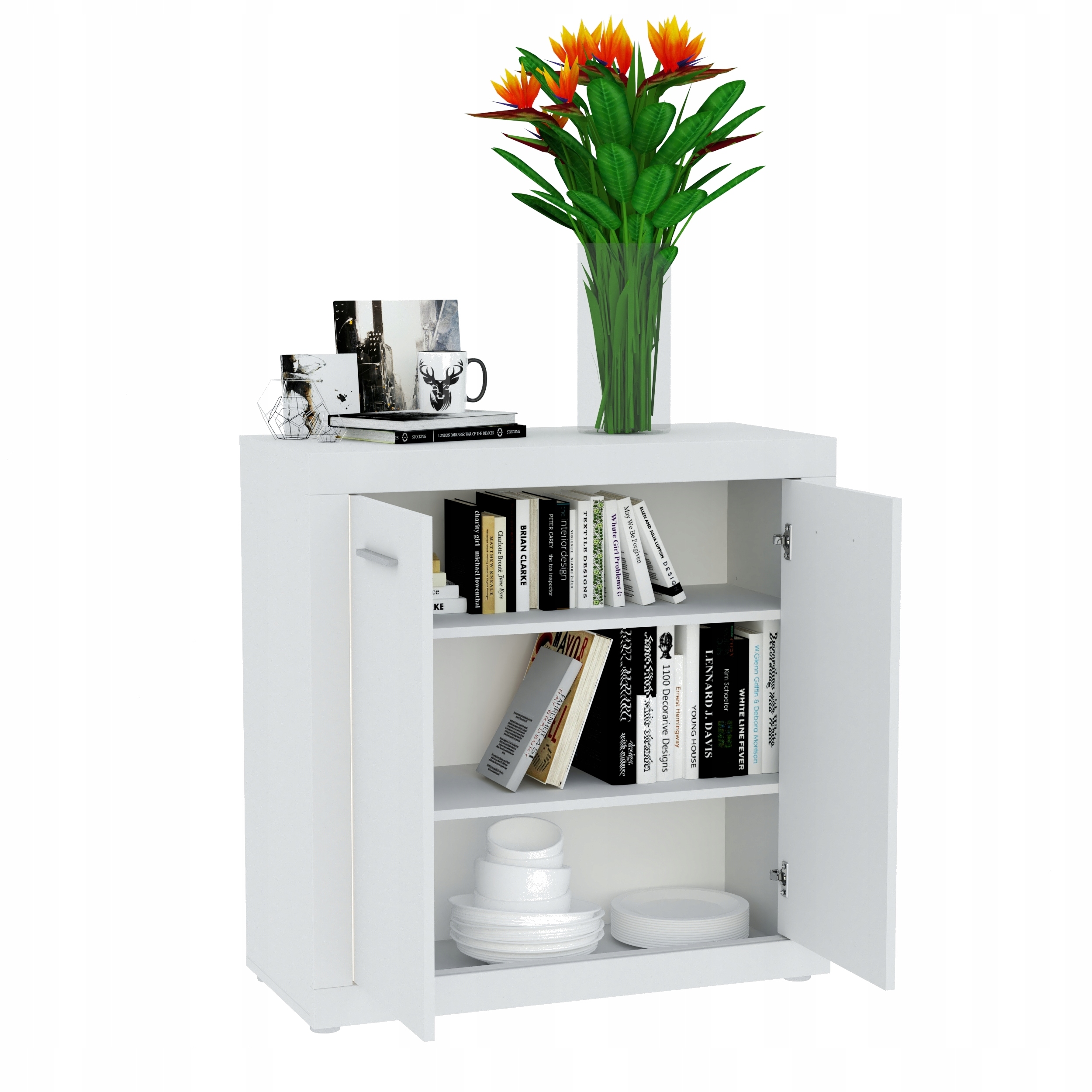 

Komoda Biała Dwudrzwiowa 90 CM Led