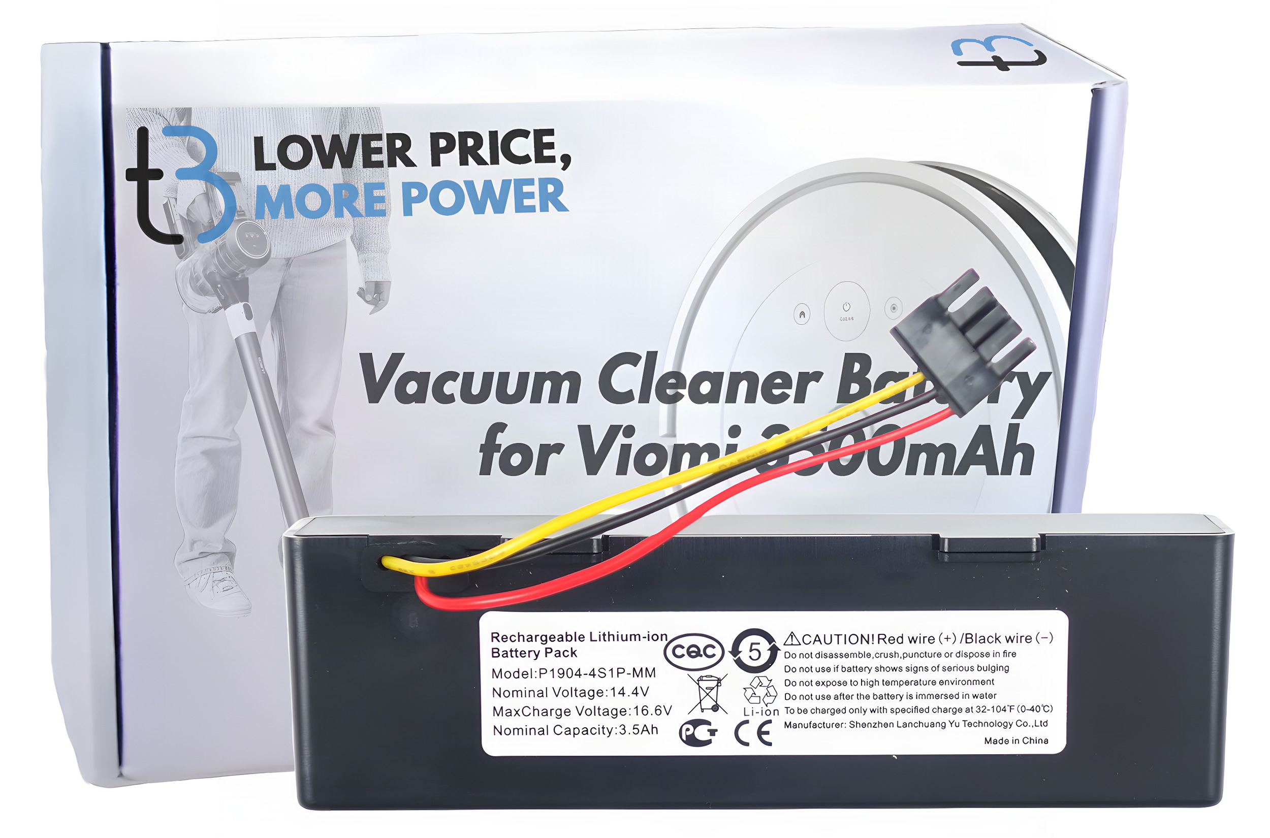 Baterie Akumulátor pro Viomi V2 Pro V3 Se Vacuum Mop Pro 14,4V 3500 mAh