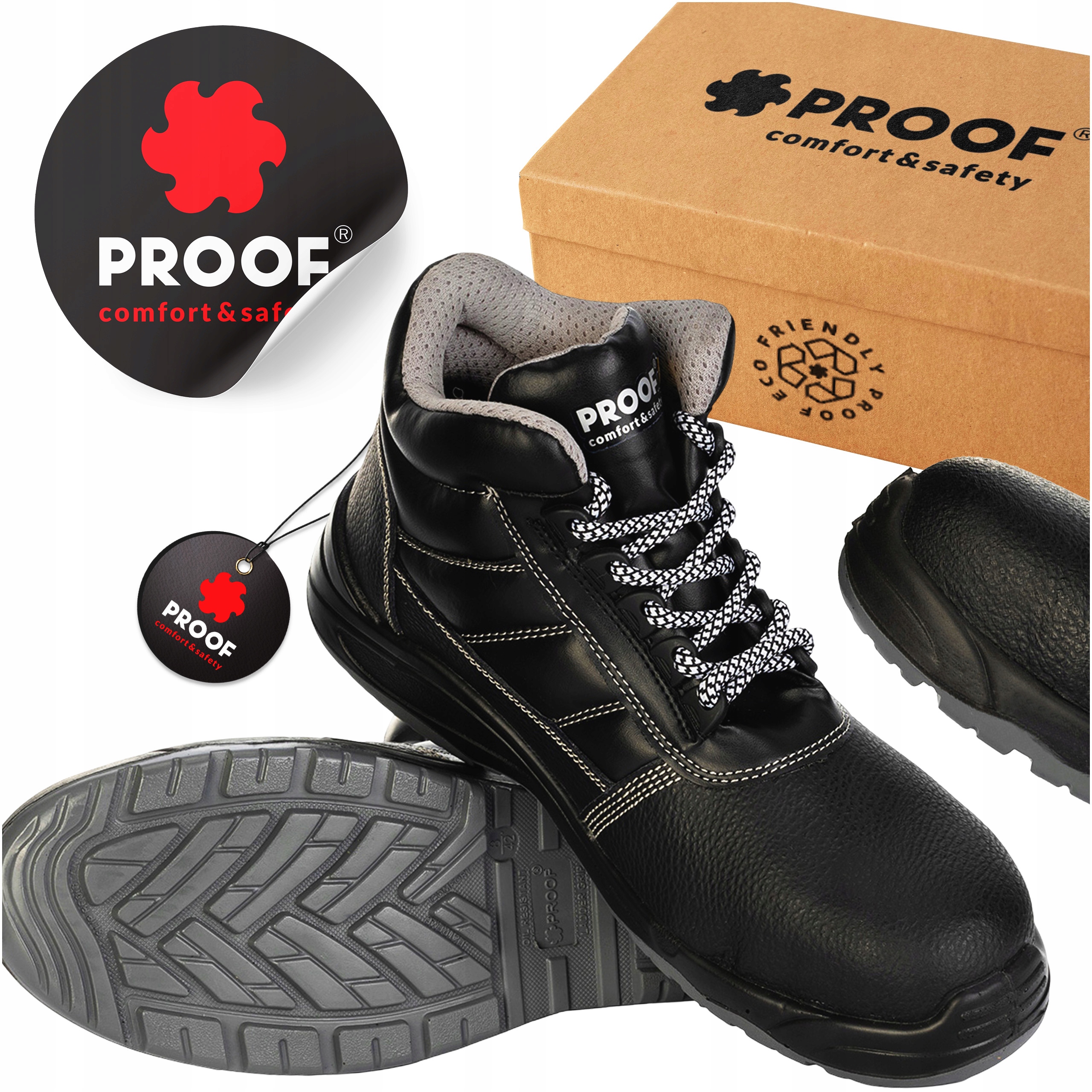 Pracovní Boty Vysoké dámské Ochranné Bozp Boty Proof S3 Kožené Roz 39