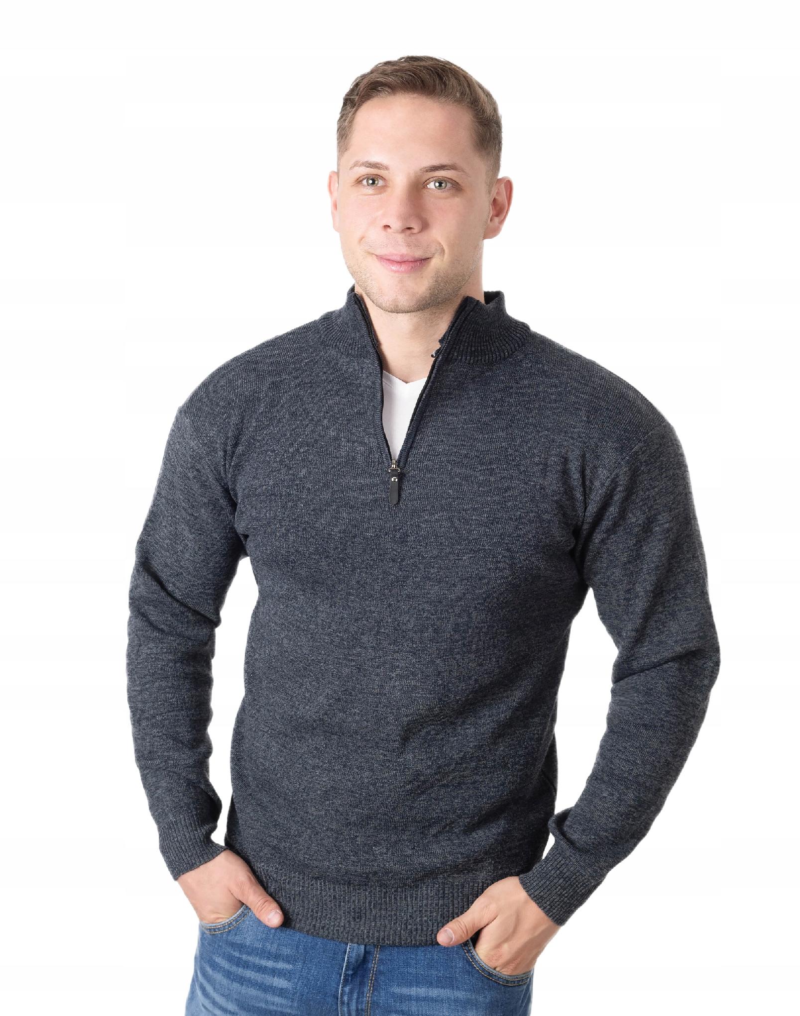 

Sweter Męski Rozsuwany Stójka Półgolf 2401 -02 3XL