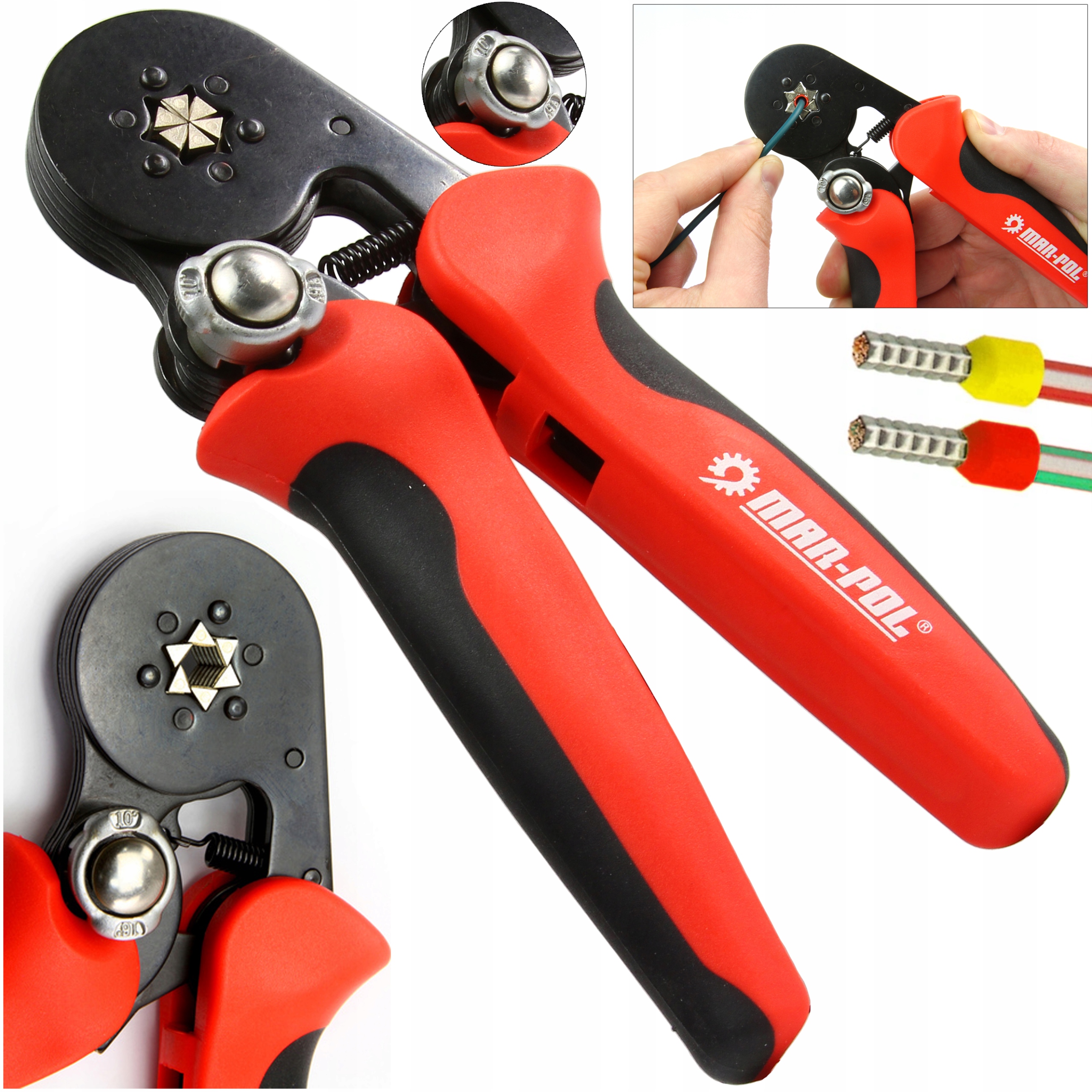 Zaciskarka Praska Konektorów Końcówek Kabli Tulejek Przewodów 6KĄTNA Hex 10