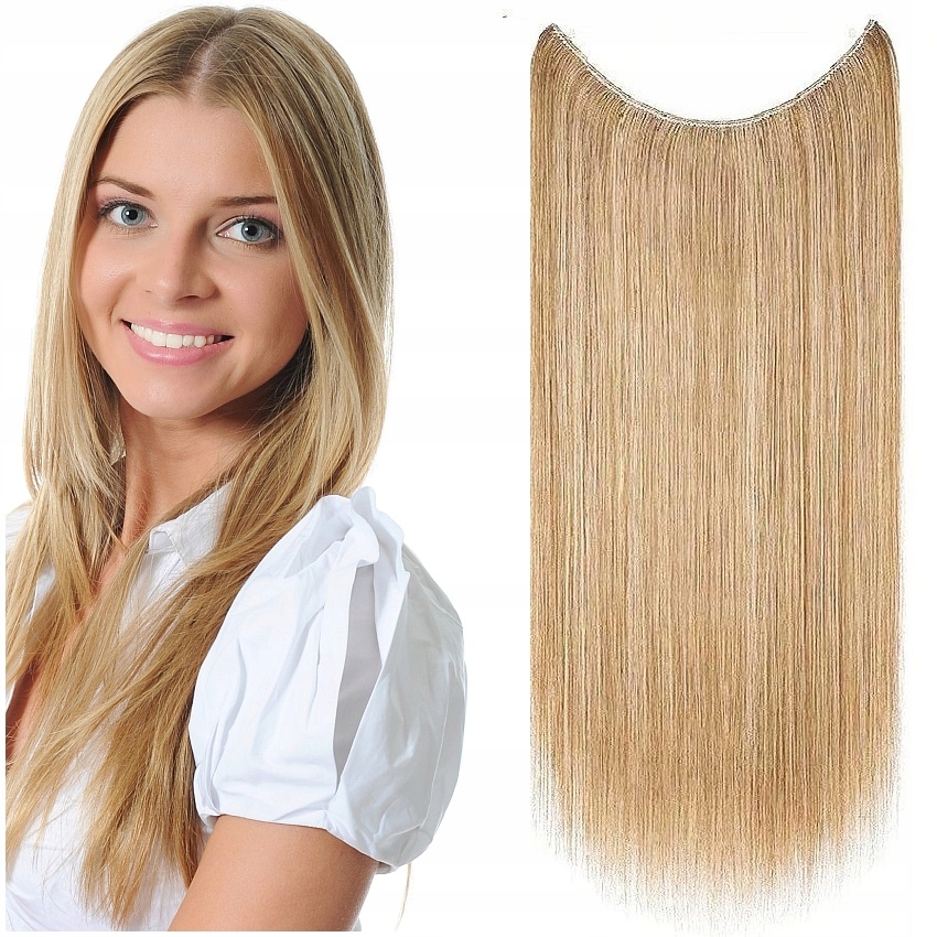 Flip-in Přírodní Vlasy Na Vlasci Bez Sponek 30 CM blond 16