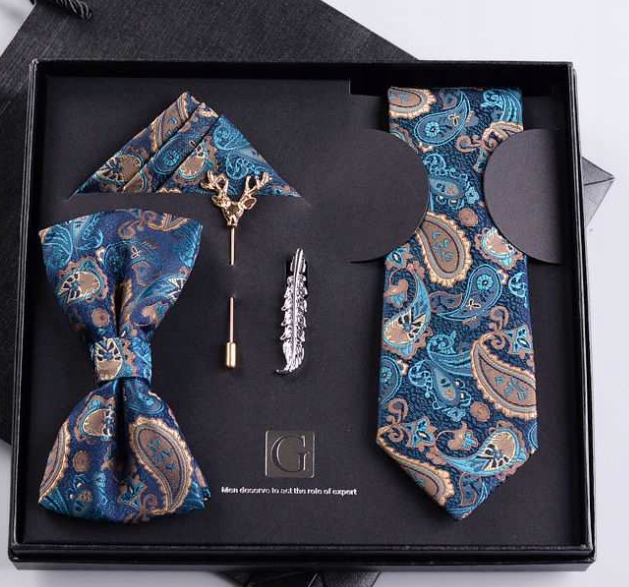 TYLKO ON – ELEGANCKI ZESTAW MĘSKI: KRAWAT, MUCHA, SPINKI, POSZETKA