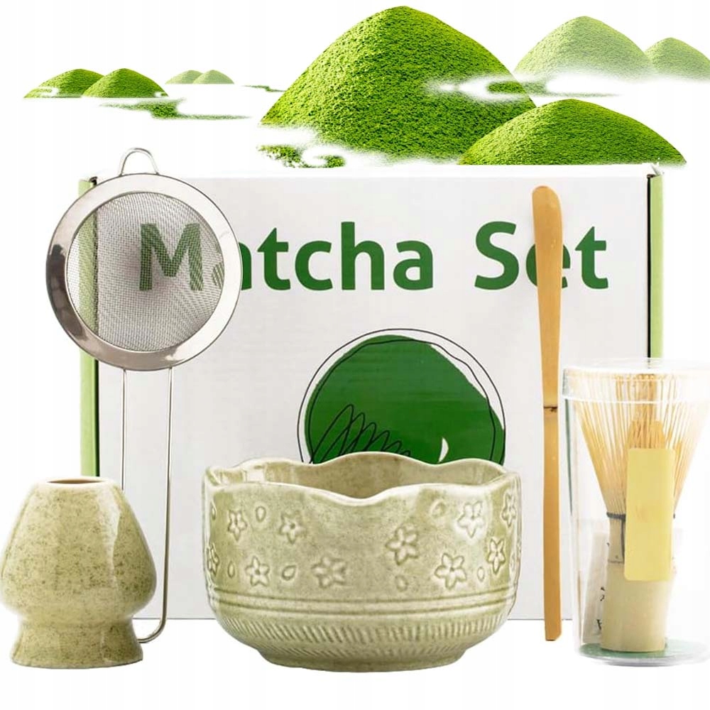 5X Bambusowy Zestaw Do Robienia Matchy Trzepaczka Łyżka Przesiewacz Matcha