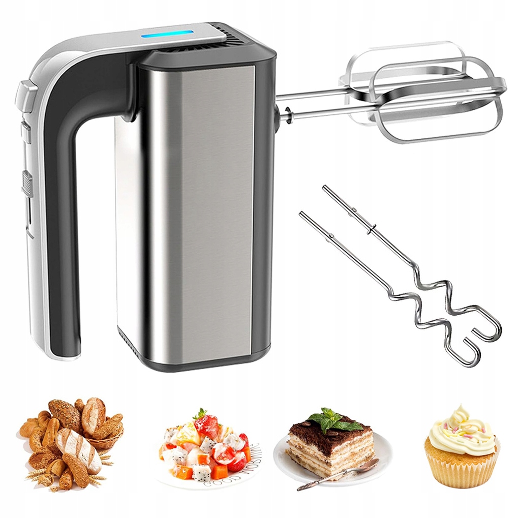 Ruční Mixér Kuchyňský Robot 800 W 5 Rychlostních Stupňů 2 Míchadla Pomalý Start Sada