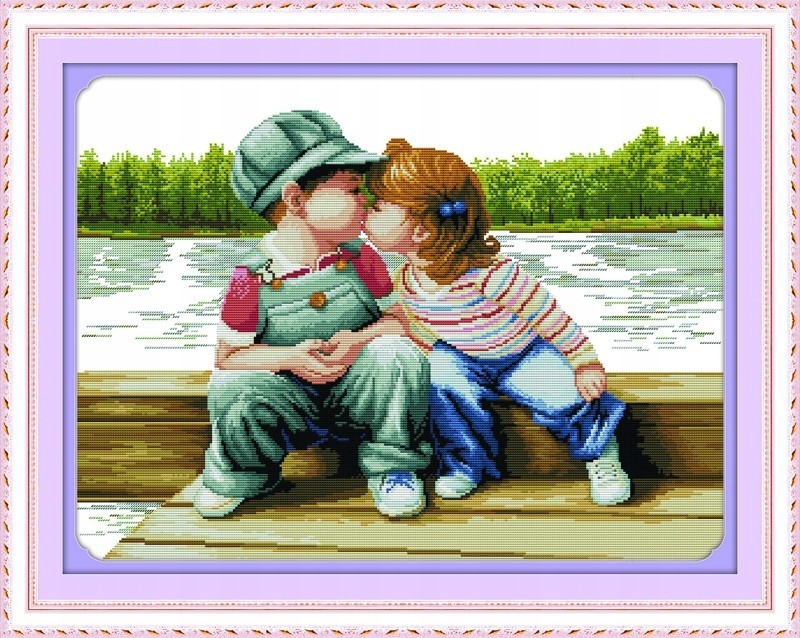 Kanva s potiskem vyšívací sada (kanva,mulina)