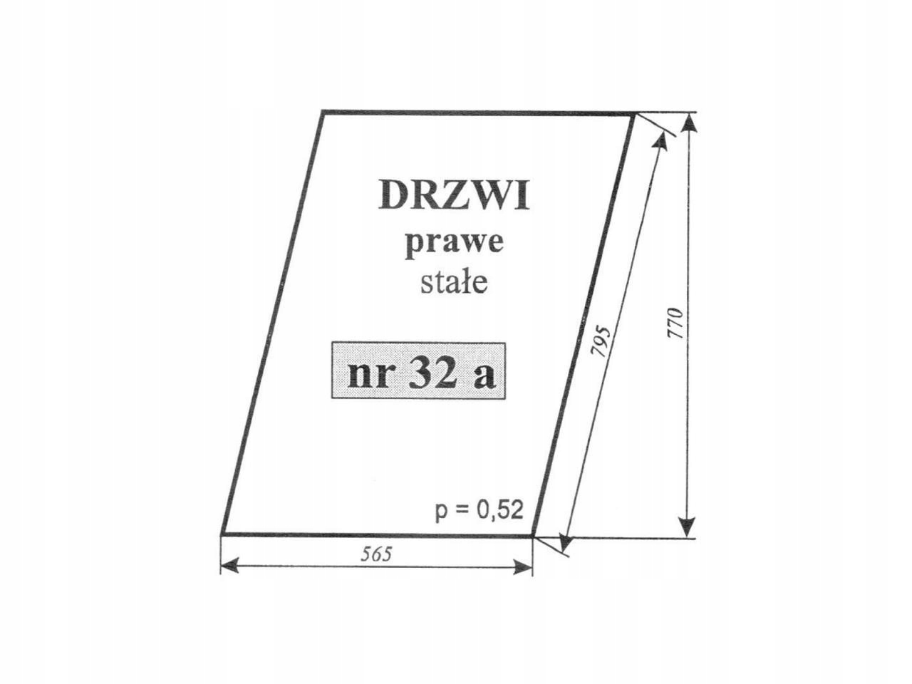 32A - СТЕКЛО ПРАВОЙ ДВЕРИ C-360 СОКОЛКА СТАРЫЙ 32А