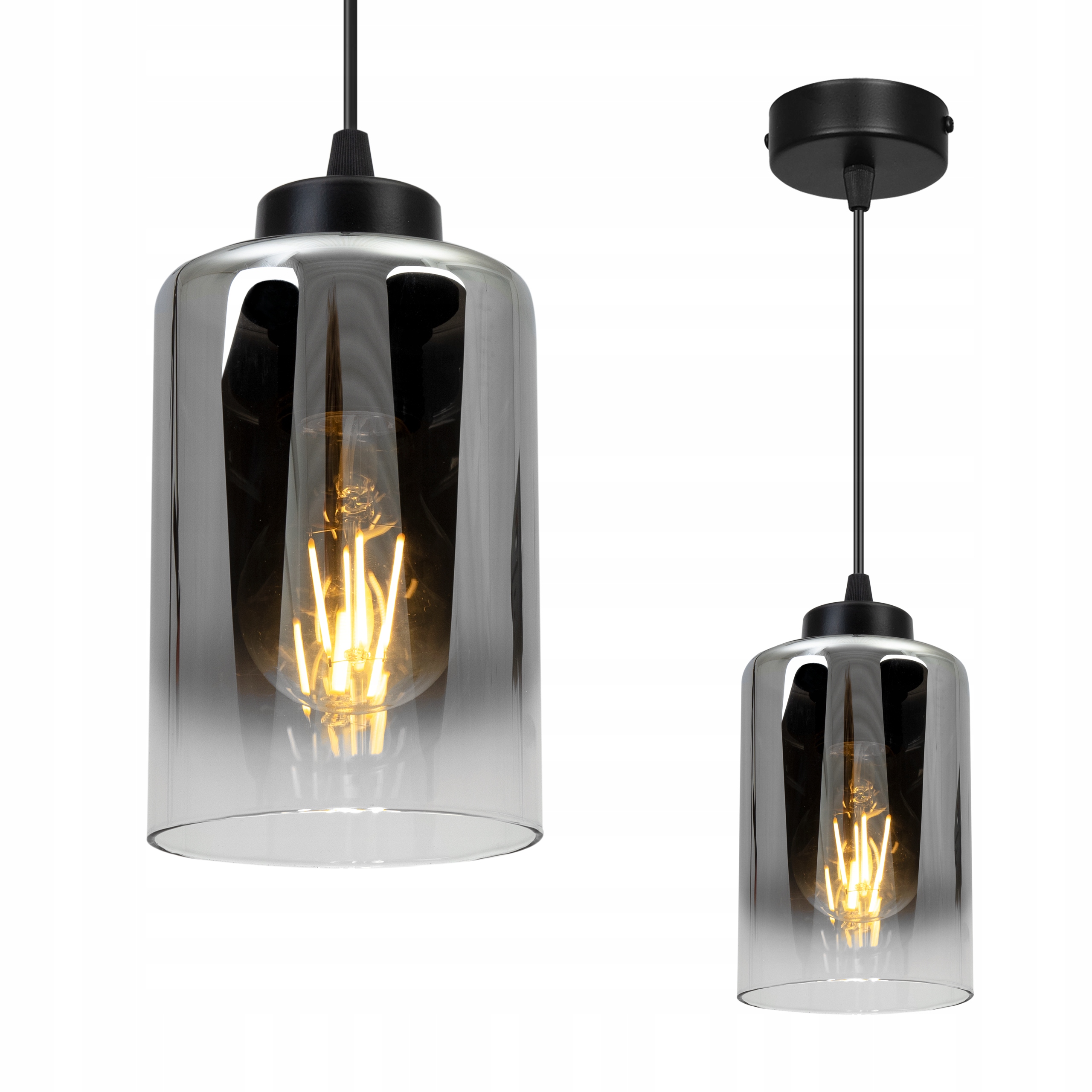 LAMPA SUFITOWA WISZĄCA ŻYRANDOL POJEDYNCZA ELEGANCKA SZKLANA KLOSZ