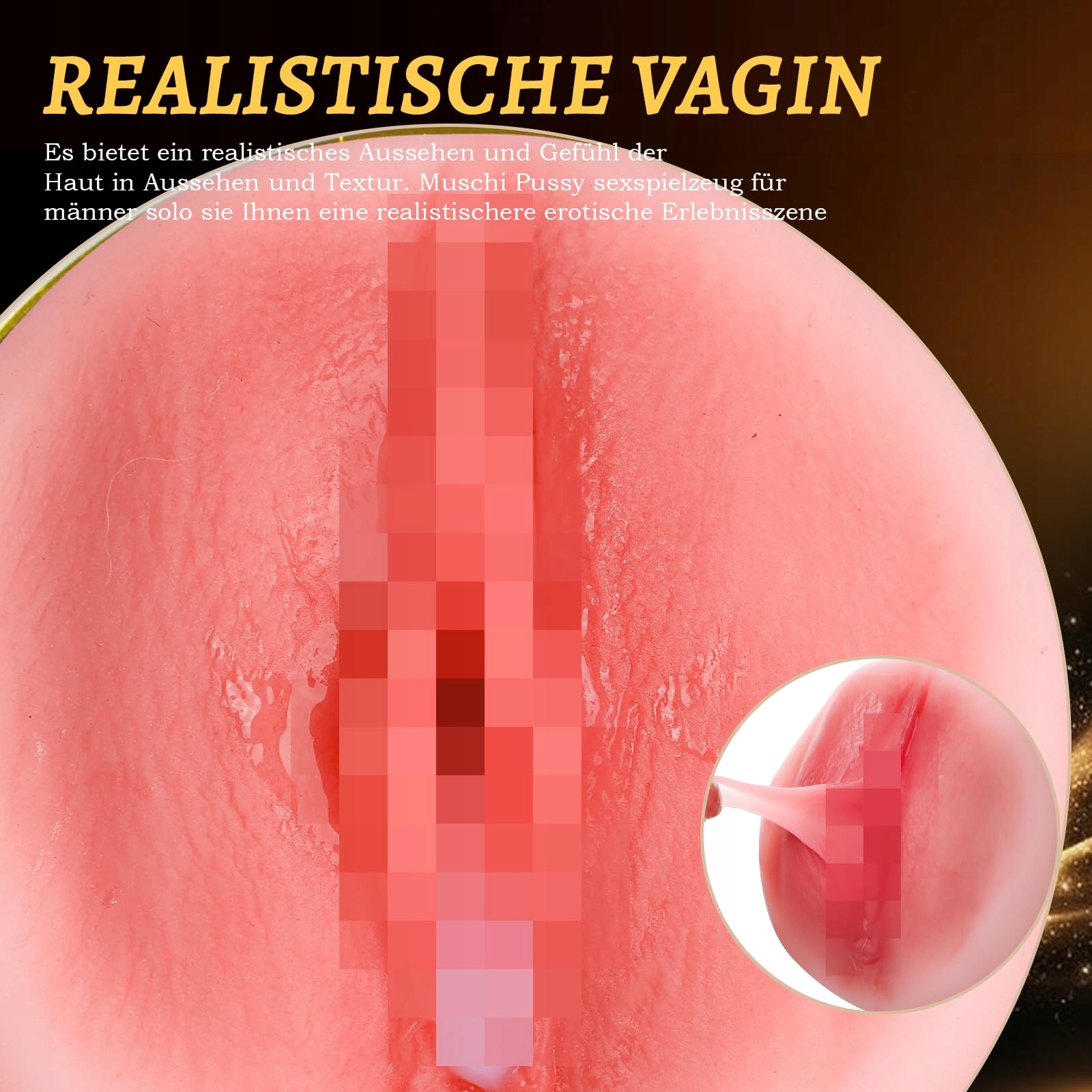 REALISTISCHE Masturbator Dla Mężczyzn 3D Vagina Klitoris Pocket Pussy — miniatura 2