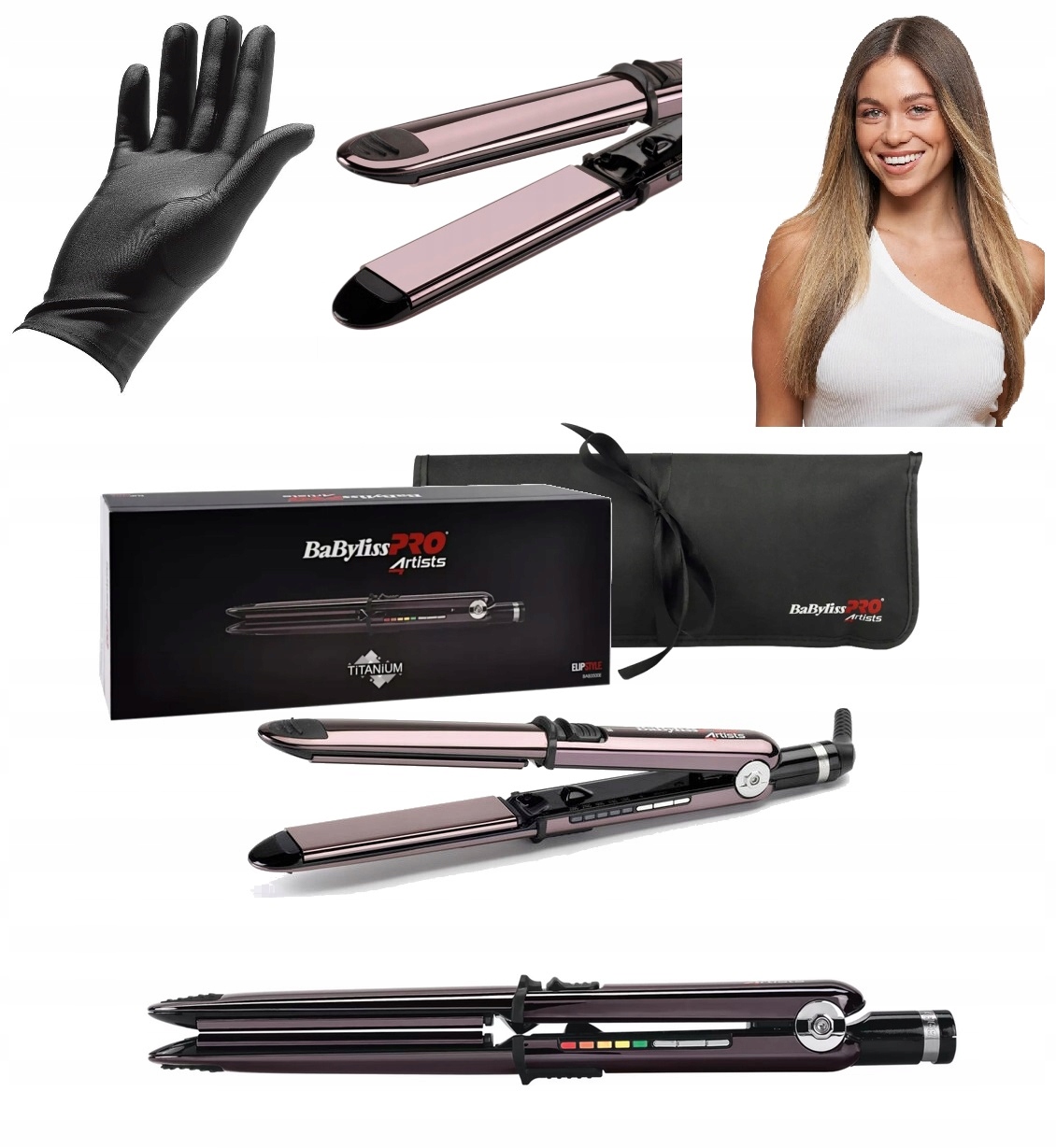 Babyliss Pro Prostownica do włosów Elipstyle BAB3500E jonizacja tytanowa
