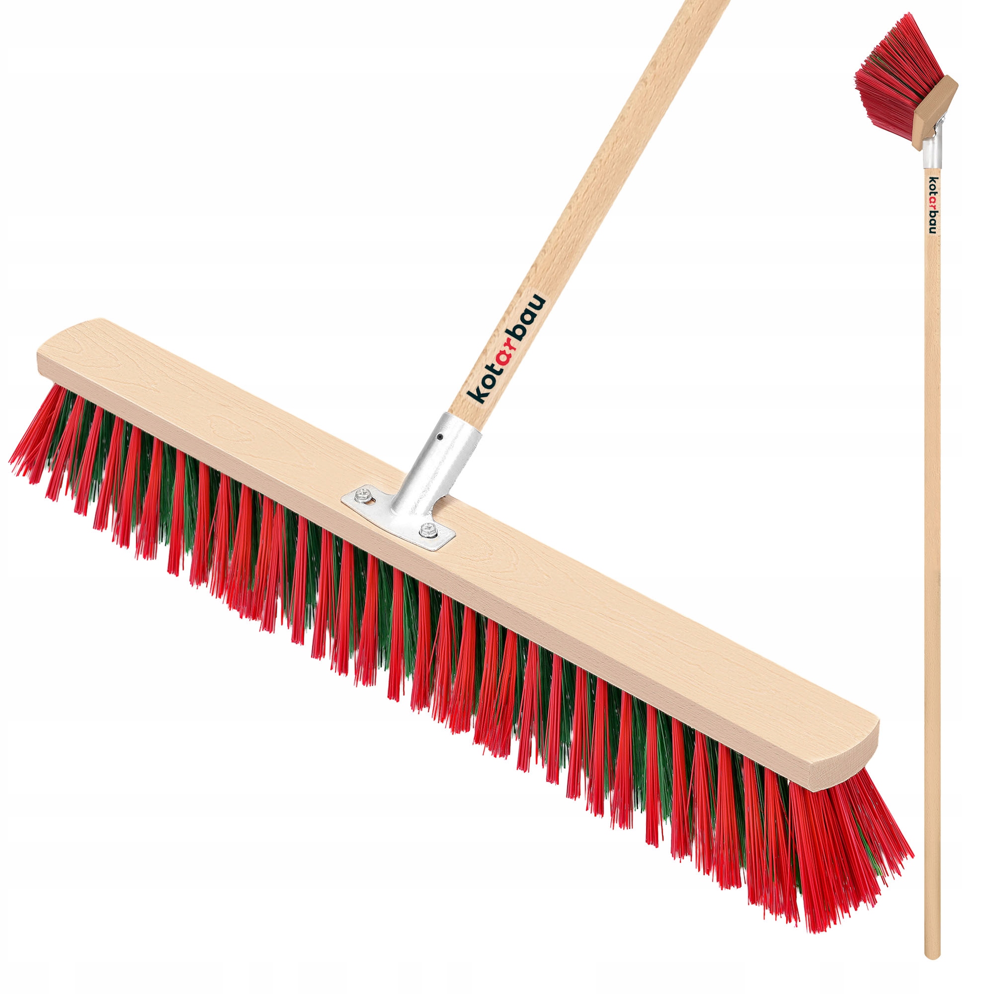 MIOTŁA SZCZOTKA 600 MM ULICÓWKA PCV ZAMIATACZ ZMIOTKA Z DREWNIANYM TRZONEM