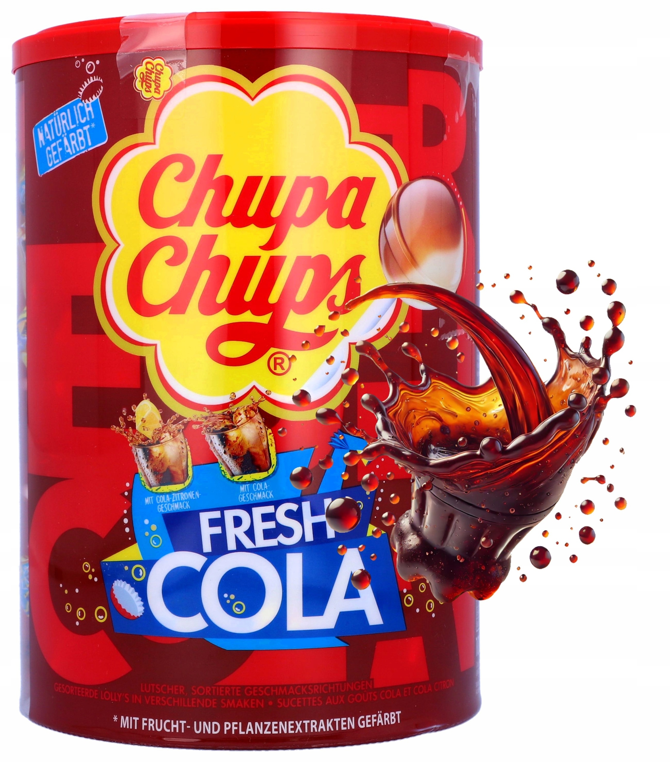Lízátka Chupa Chups mix chutí Cola Sklenice 100 kusů