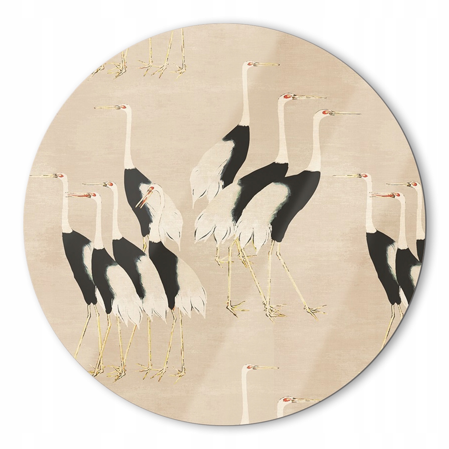 Krásny závesný sklenený obraz Vintage bociany 60 cm