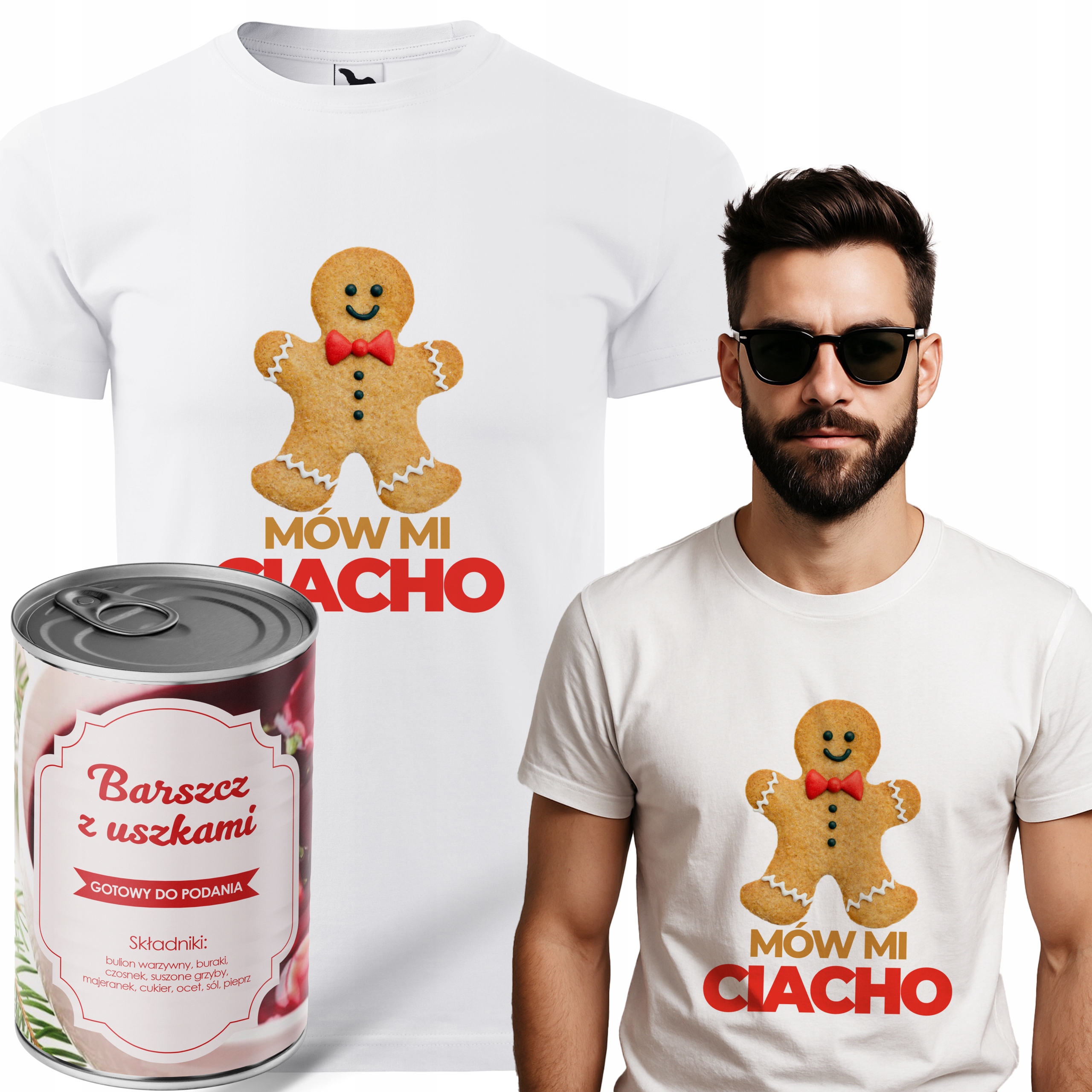 Bílé Pánské Tričko Dárek V Plechovce K Vánocům Vel Ciecho M