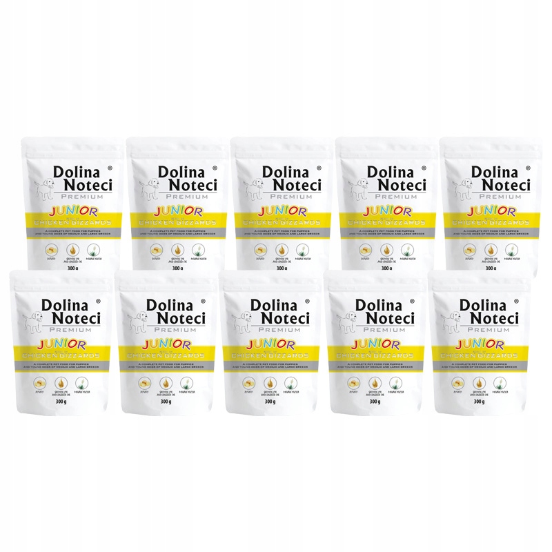 Levně Mokré krmivo pro psy junior Dolina Noteci Premium kuře, sada 10 x 300 g