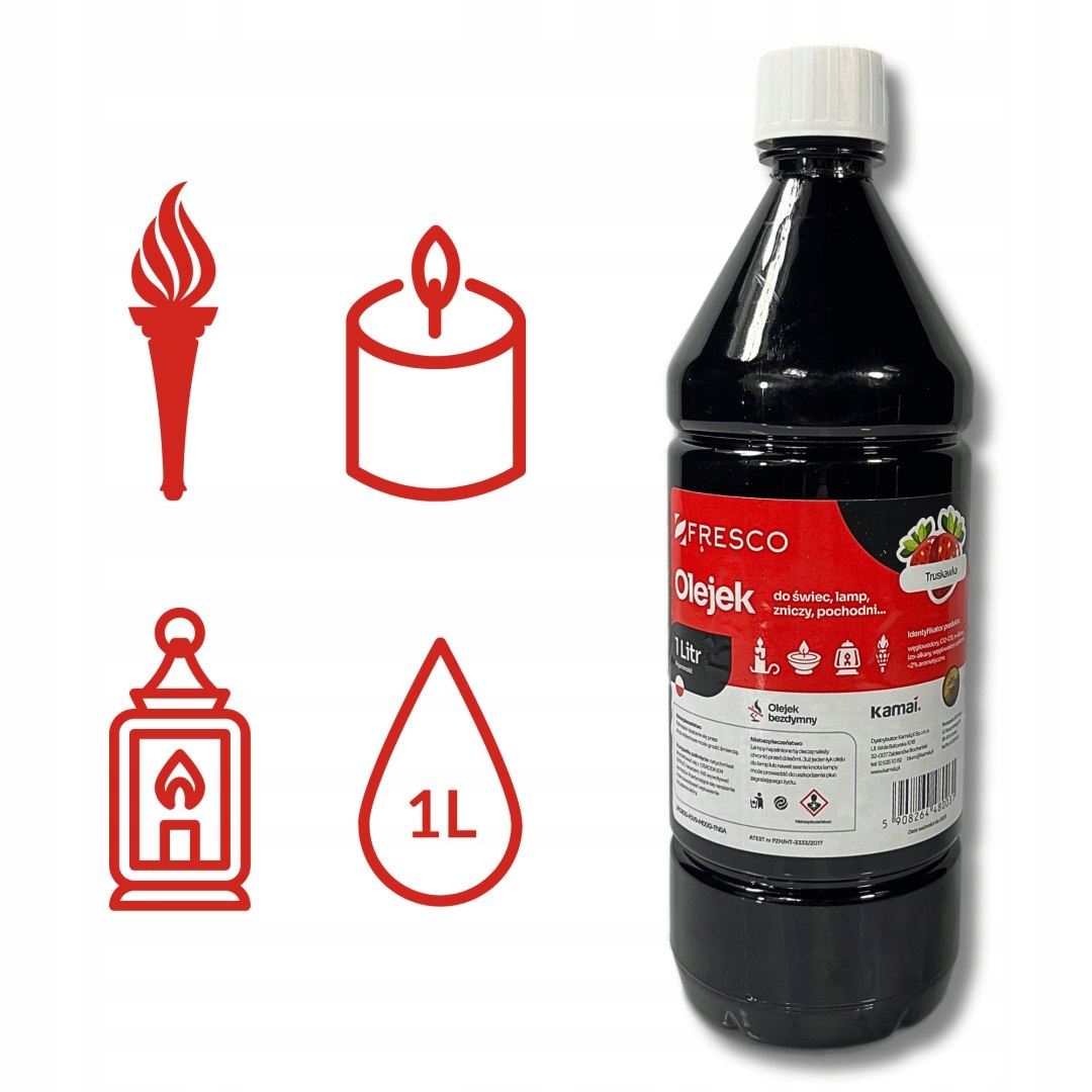 PALIWO OLEJ DO LAMP, POCHODNI I ŚWIEC 1,0L TRUSKAWKA Rodzaj olej do pochodni