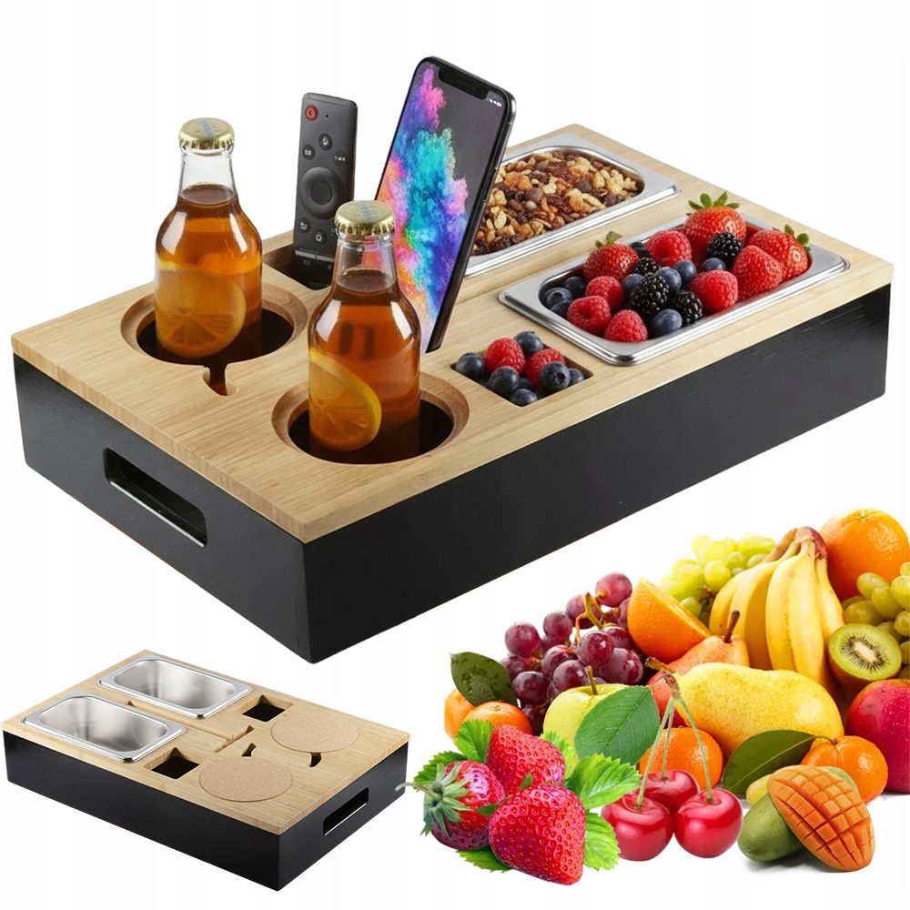 Organizér Na Pohovku, Podnos Na Servírování Jednohubek S Miskami A Příslušenstvím